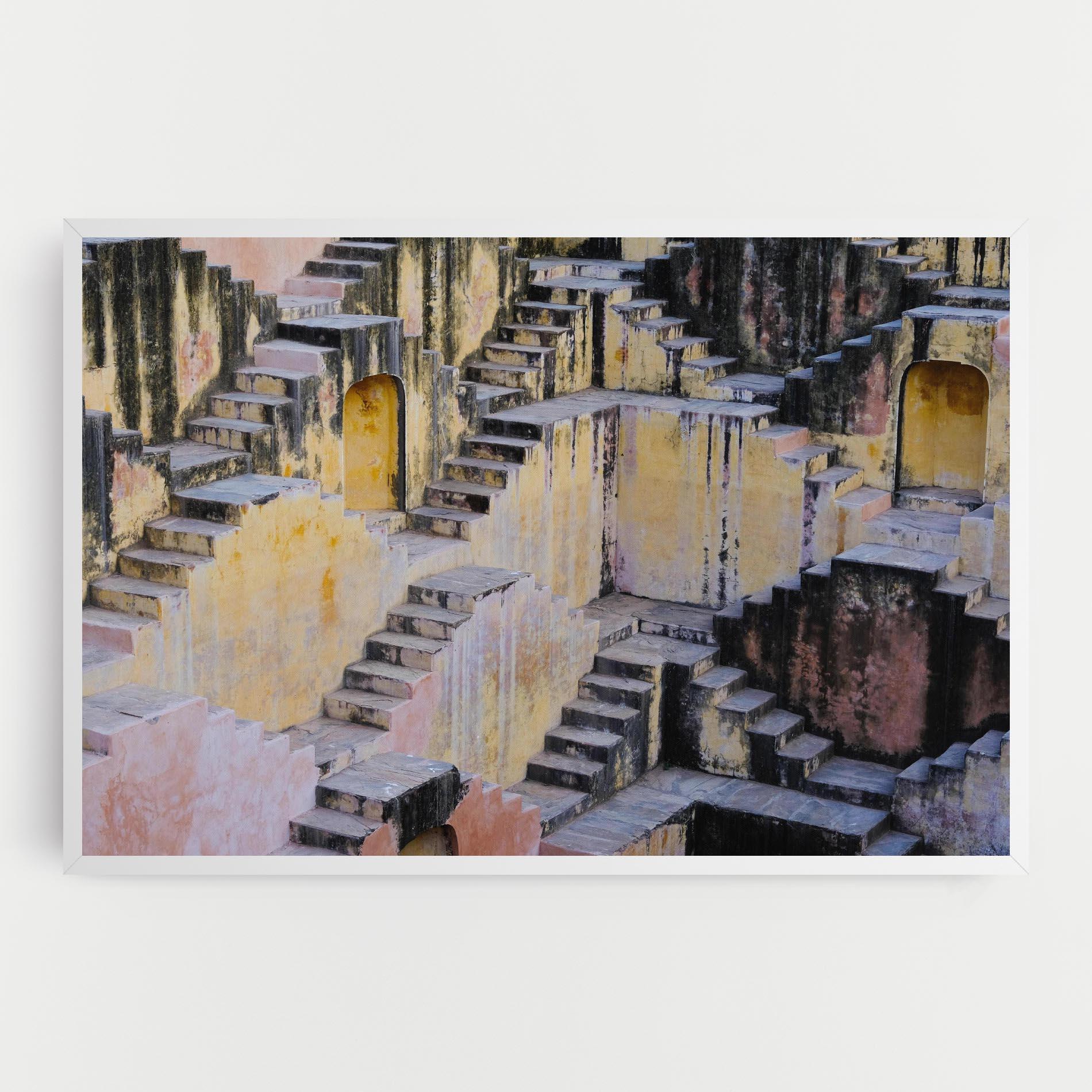 Leinwandbild Old Yellow Stairs mockup 0