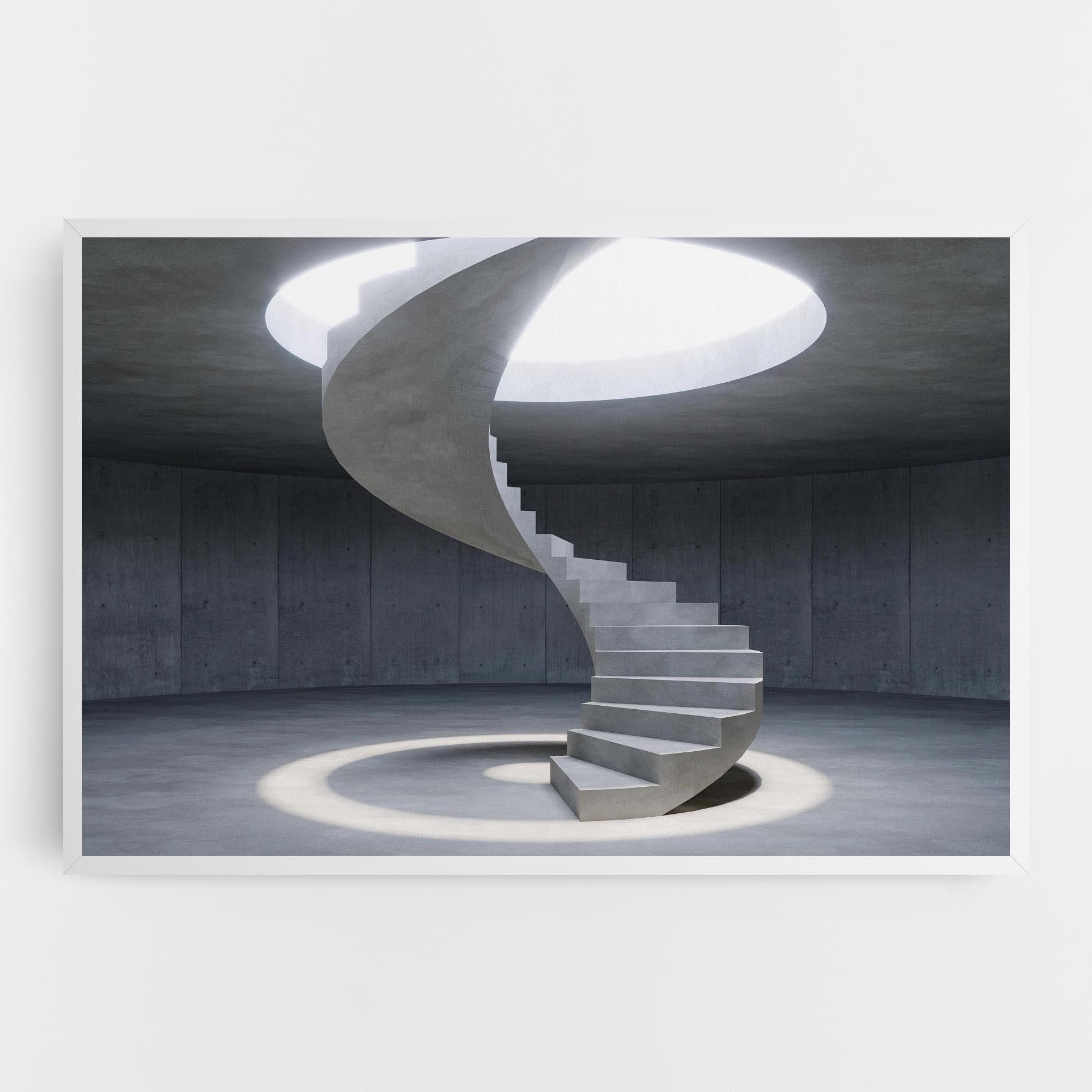Leinwandbild Spiral White Staircase mockup 0