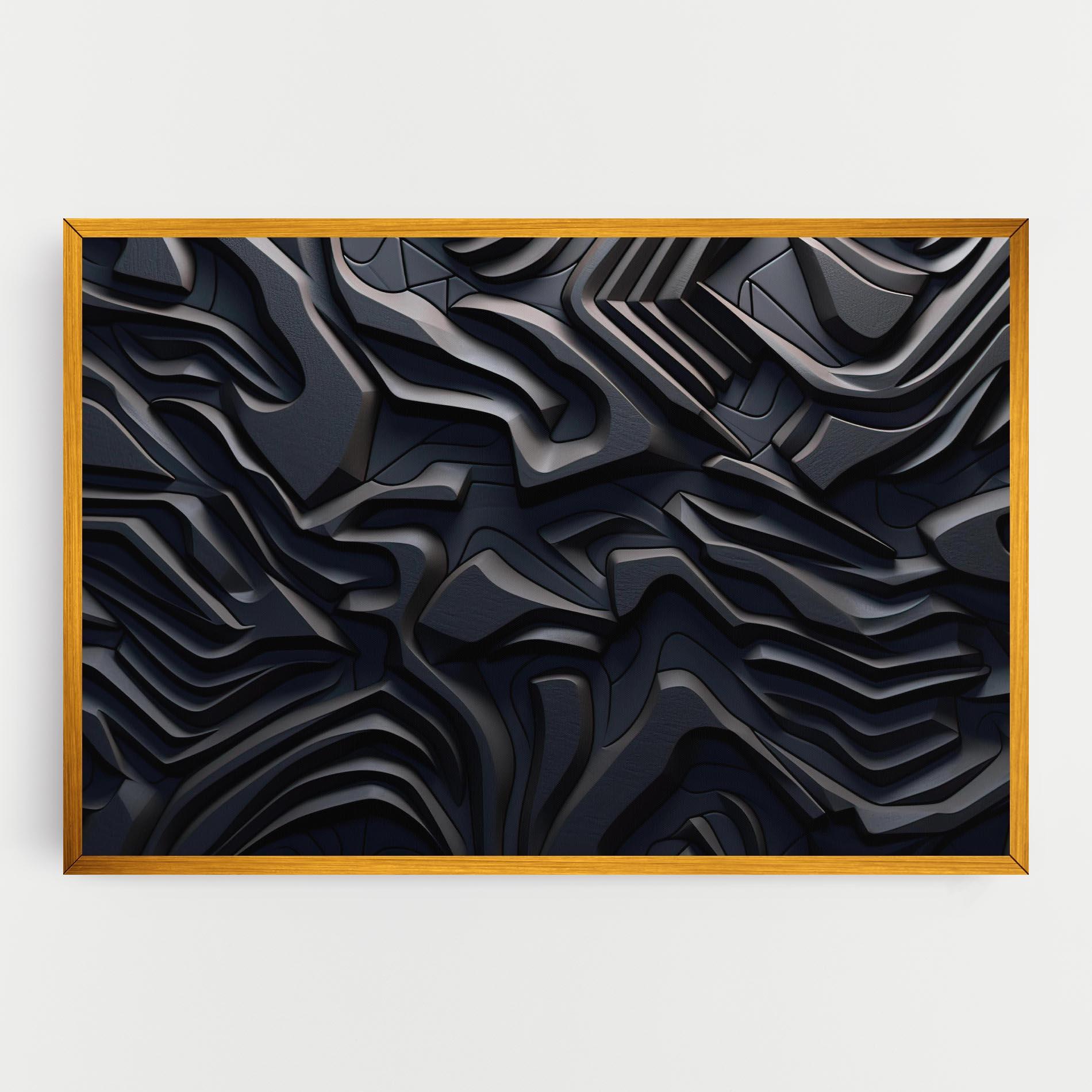 Leinwandbild Black 3d Lines mockup 0