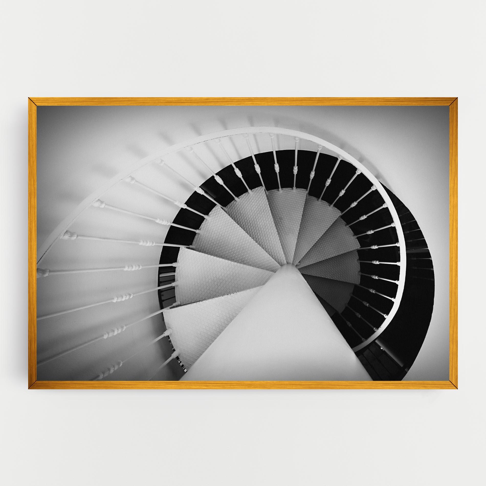 Leinwandbild Black Circle Stairs mockup 0