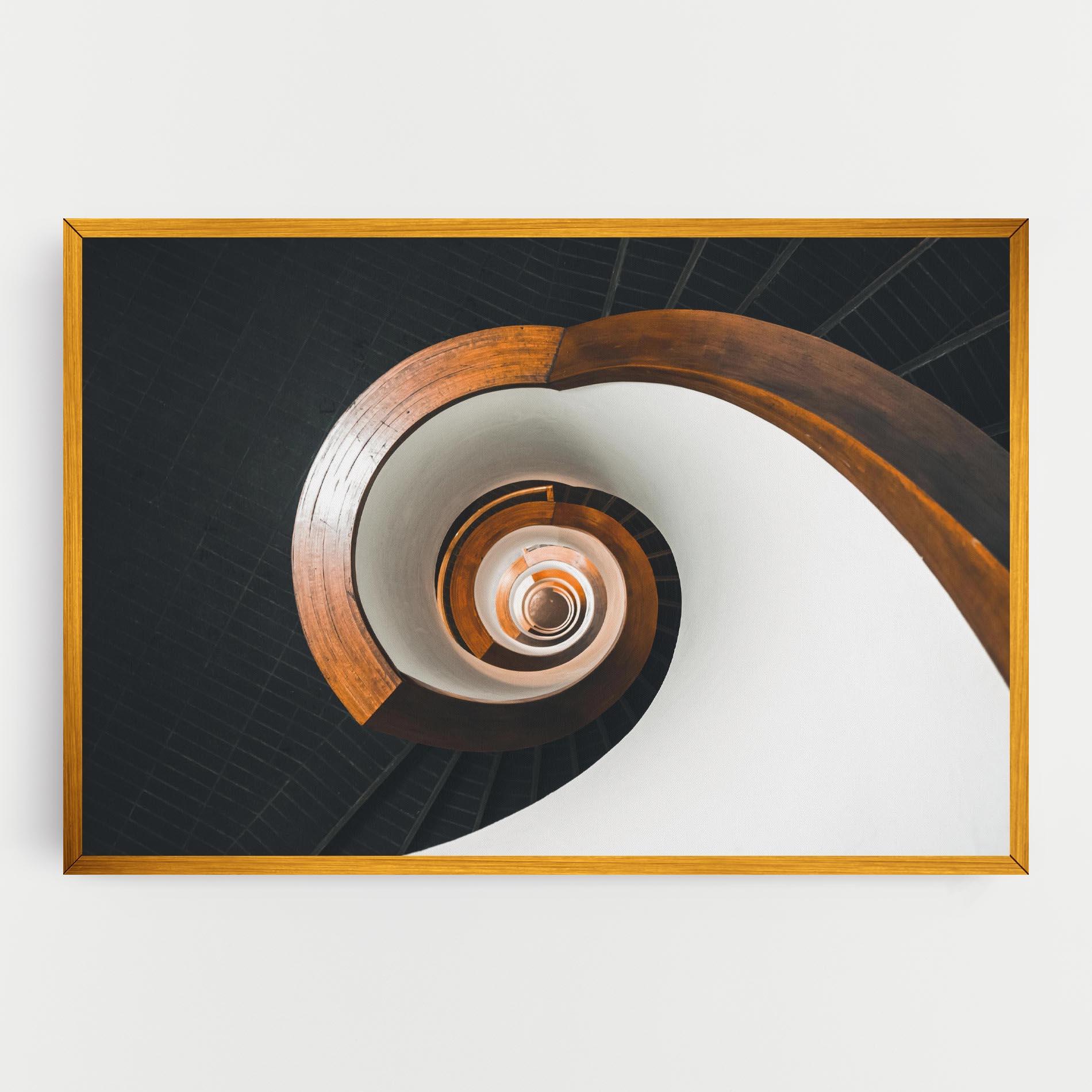 Leinwandbild Black Spiral Stairs mockup 0