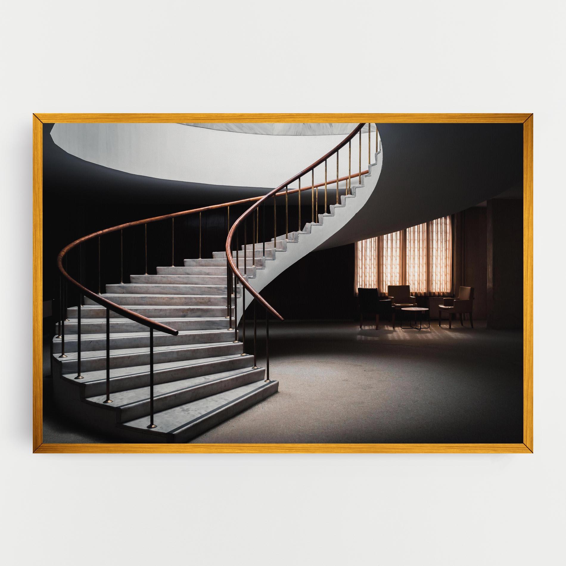 Leinwandbild Dark Room Stairs mockup 0