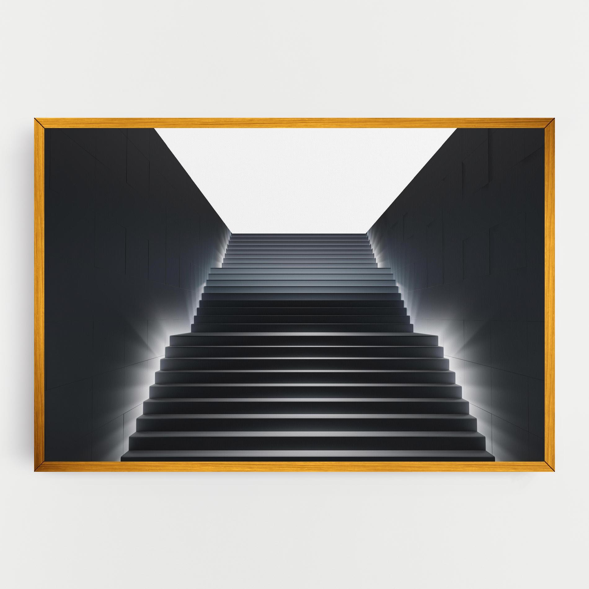 Leinwandbild Dark Stairs mockup 0