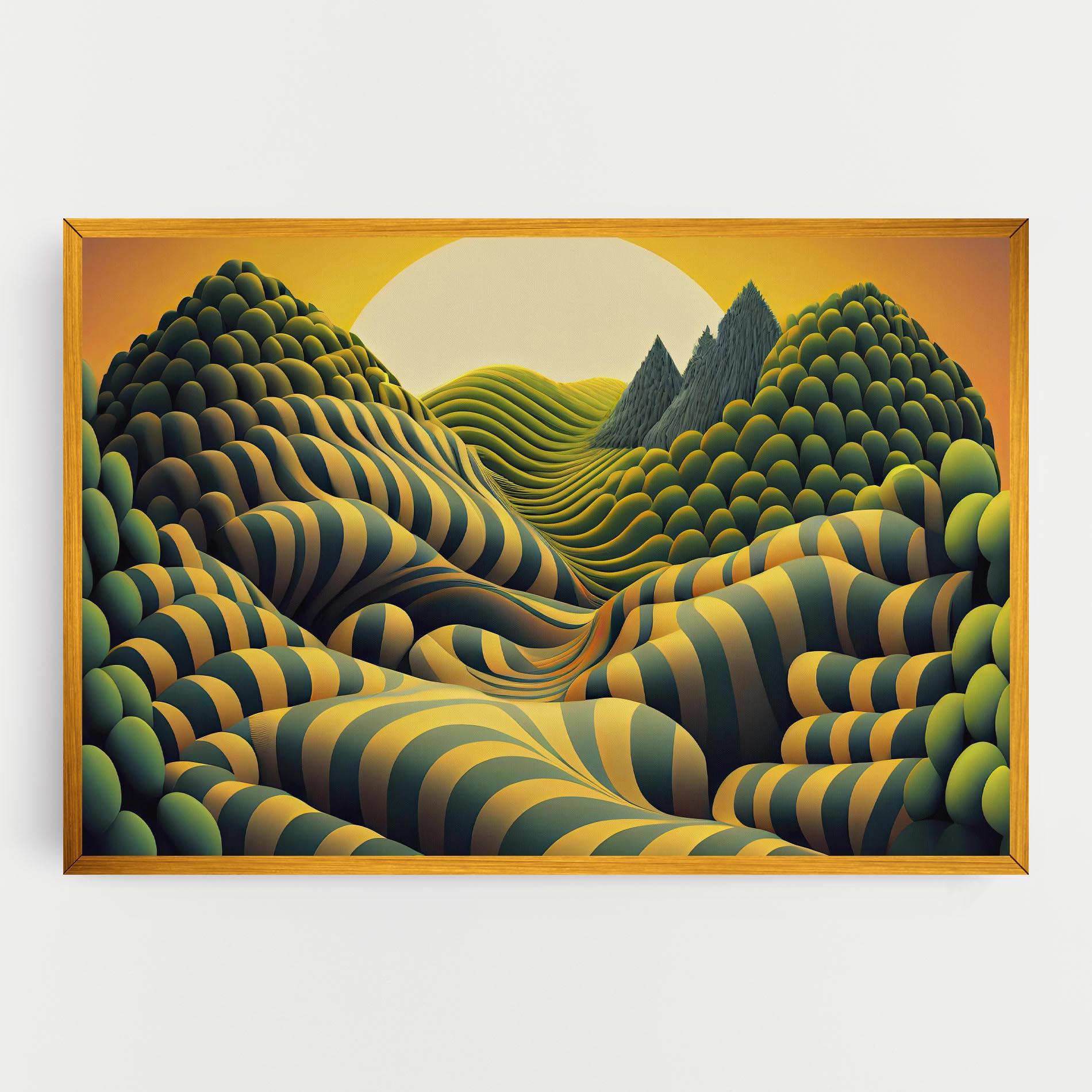 Leinwandbild Green Yellow View mockup 0