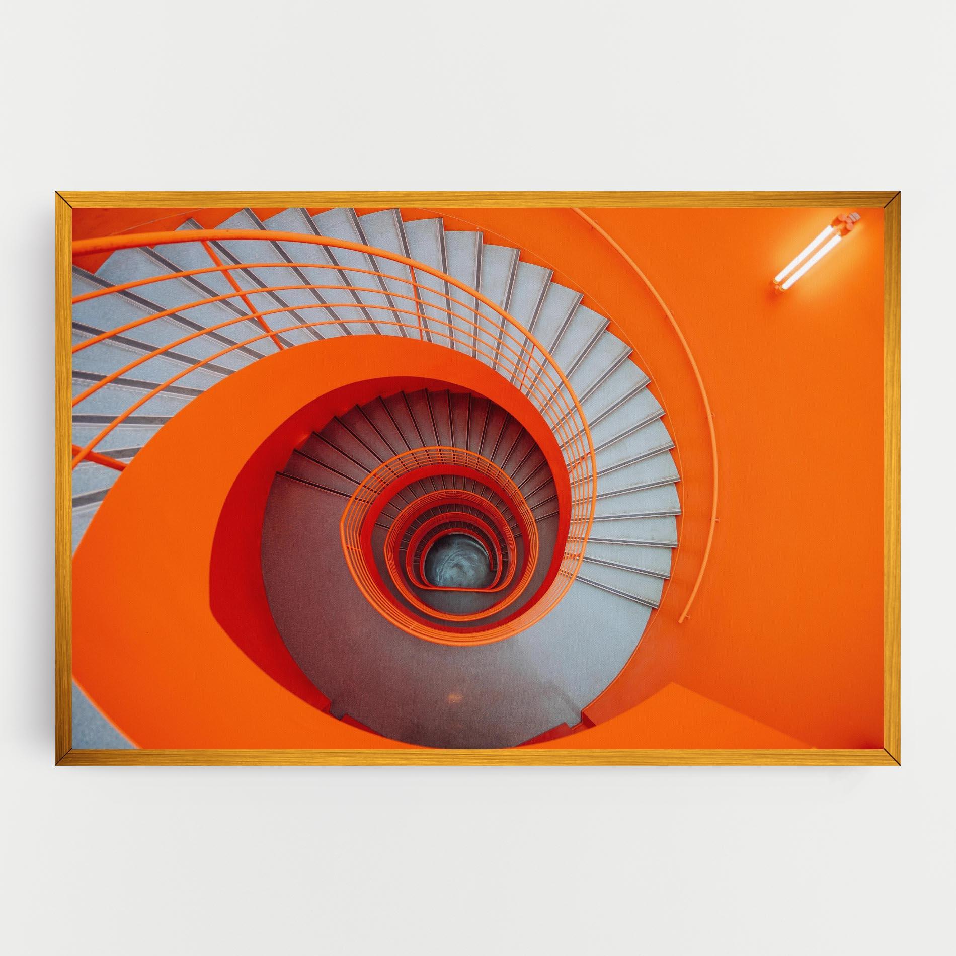Leinwandbild Grey Orange Stairs mockup 0