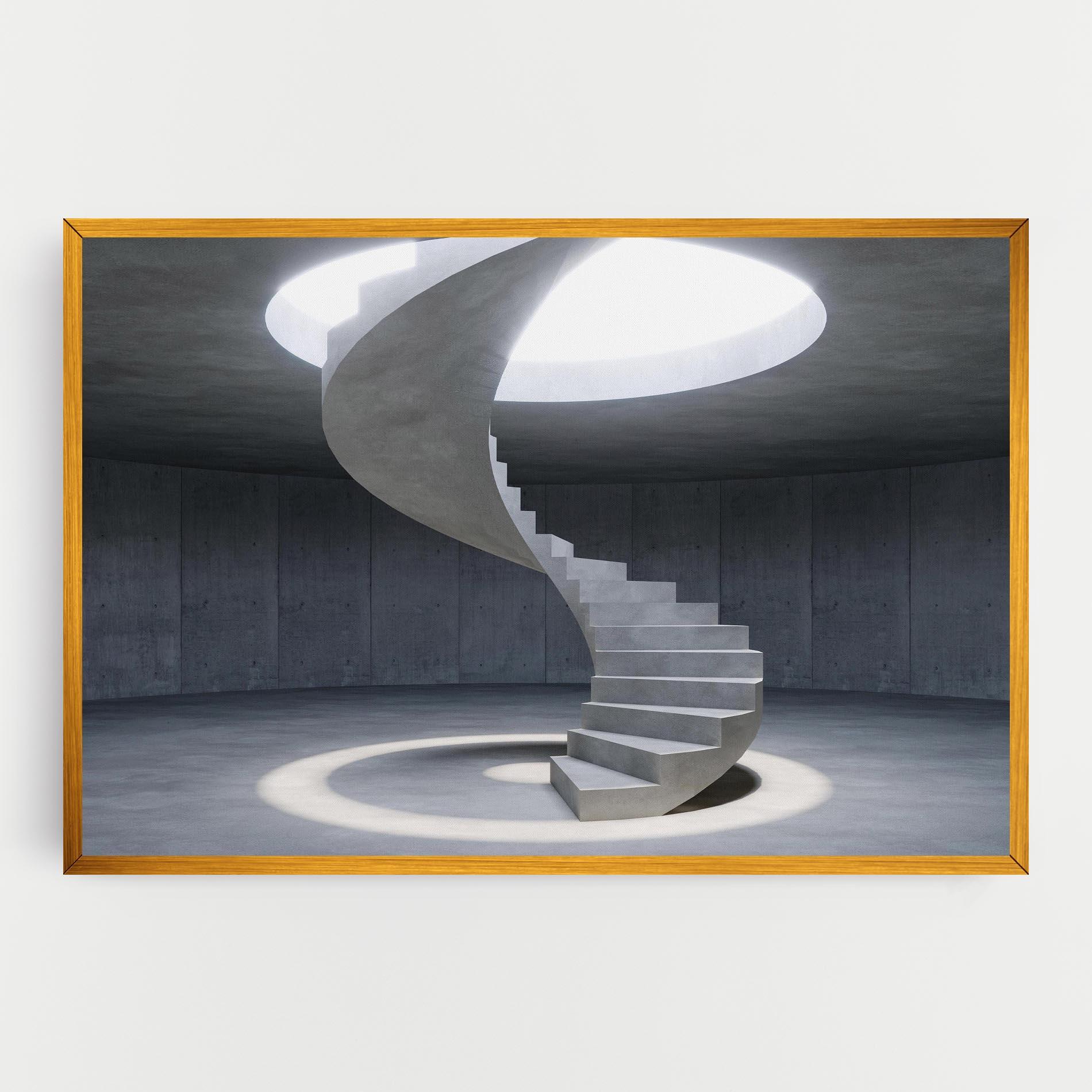 Leinwandbild Spiral White Staircase mockup 0