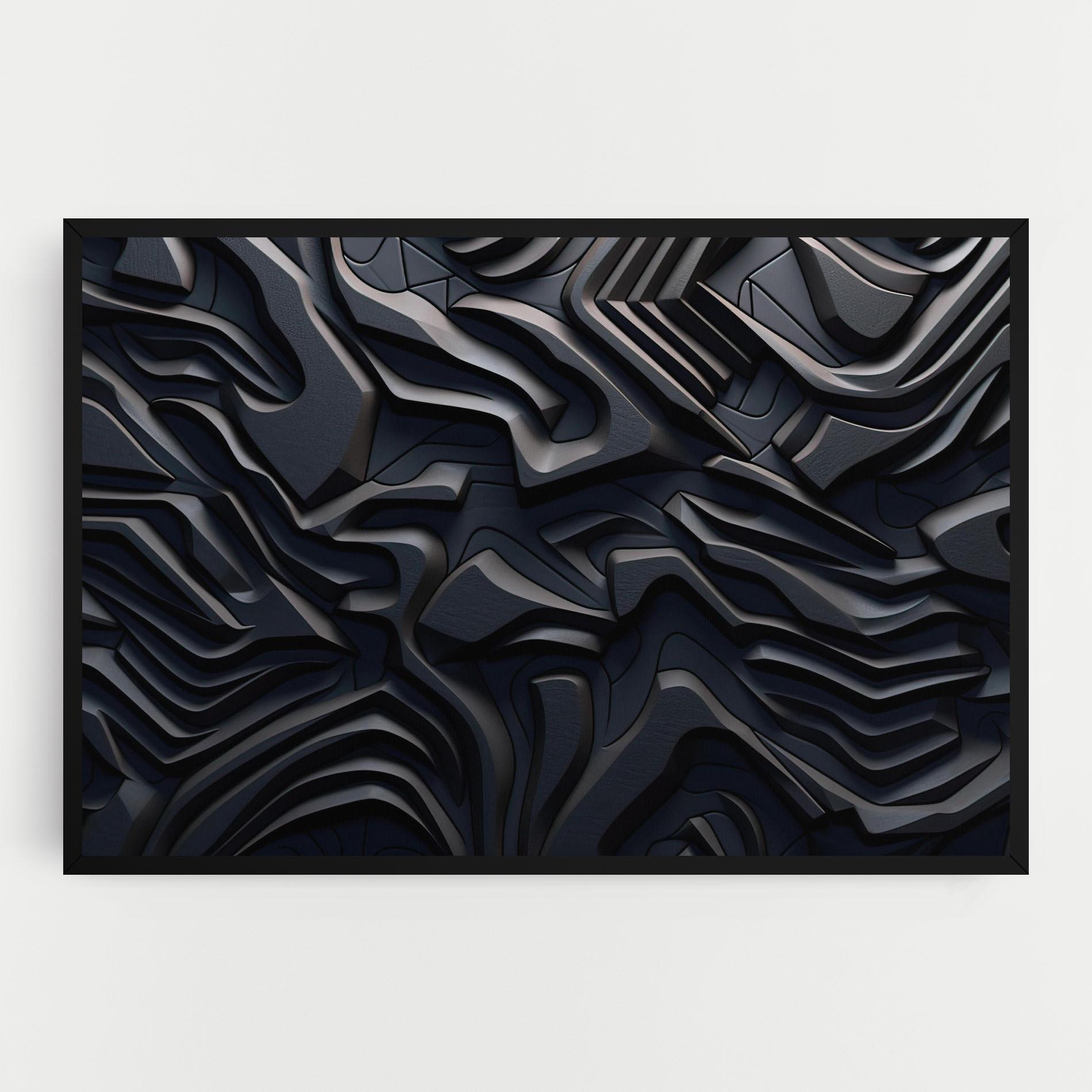 Leinwandbild Black 3d Lines mockup 0