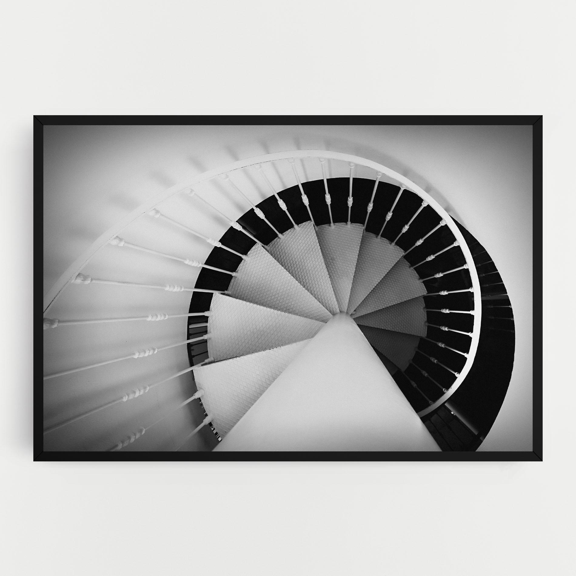 Leinwandbild Black Circle Stairs mockup 0