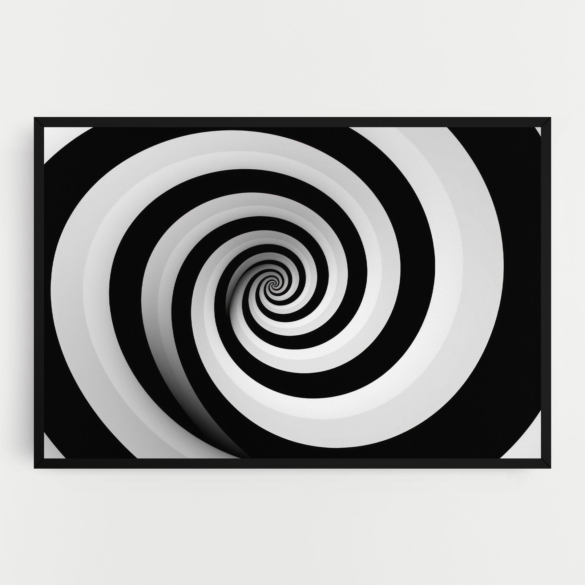 Leinwandbild Black White Spiral mockup 0