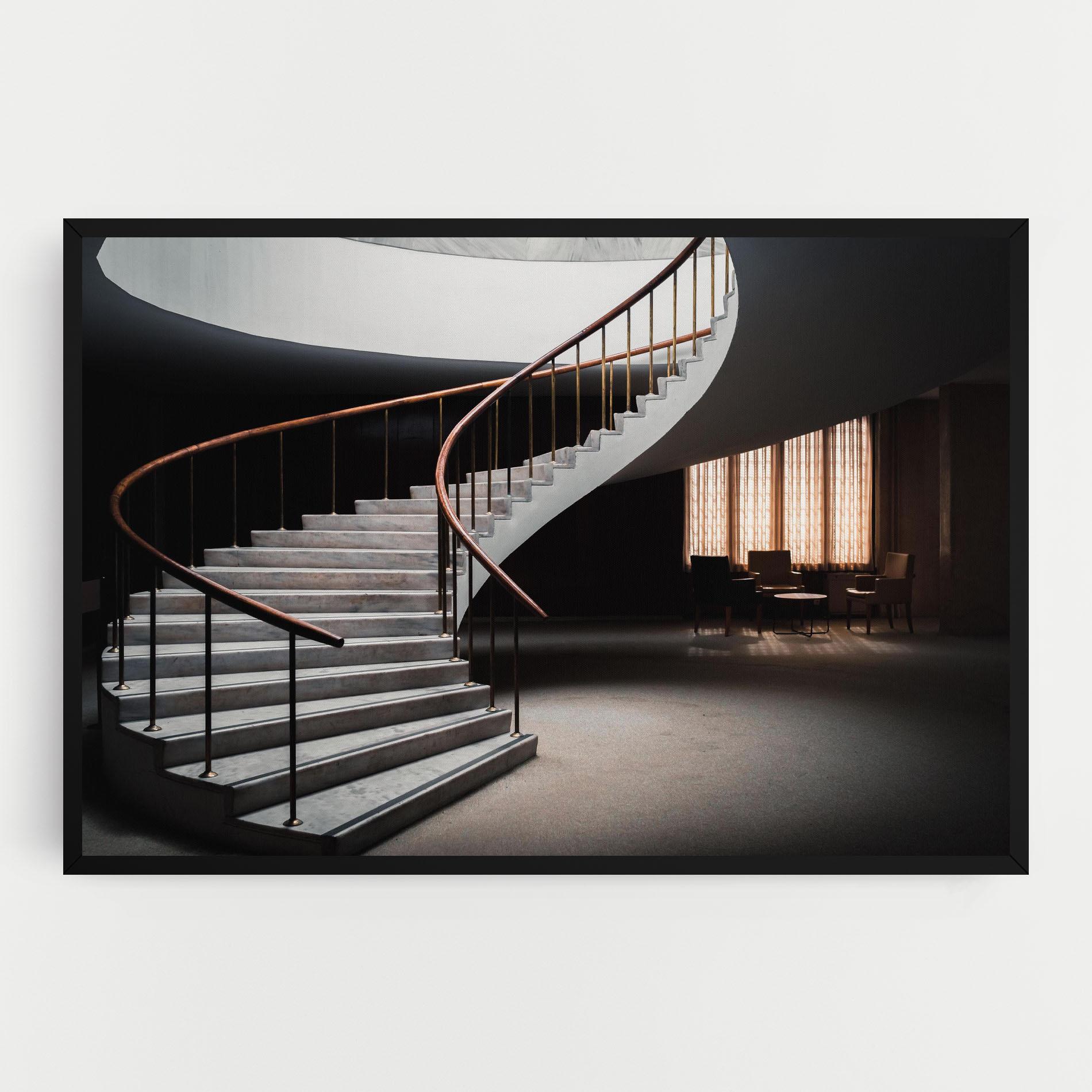 Leinwandbild Dark Room Stairs mockup 0