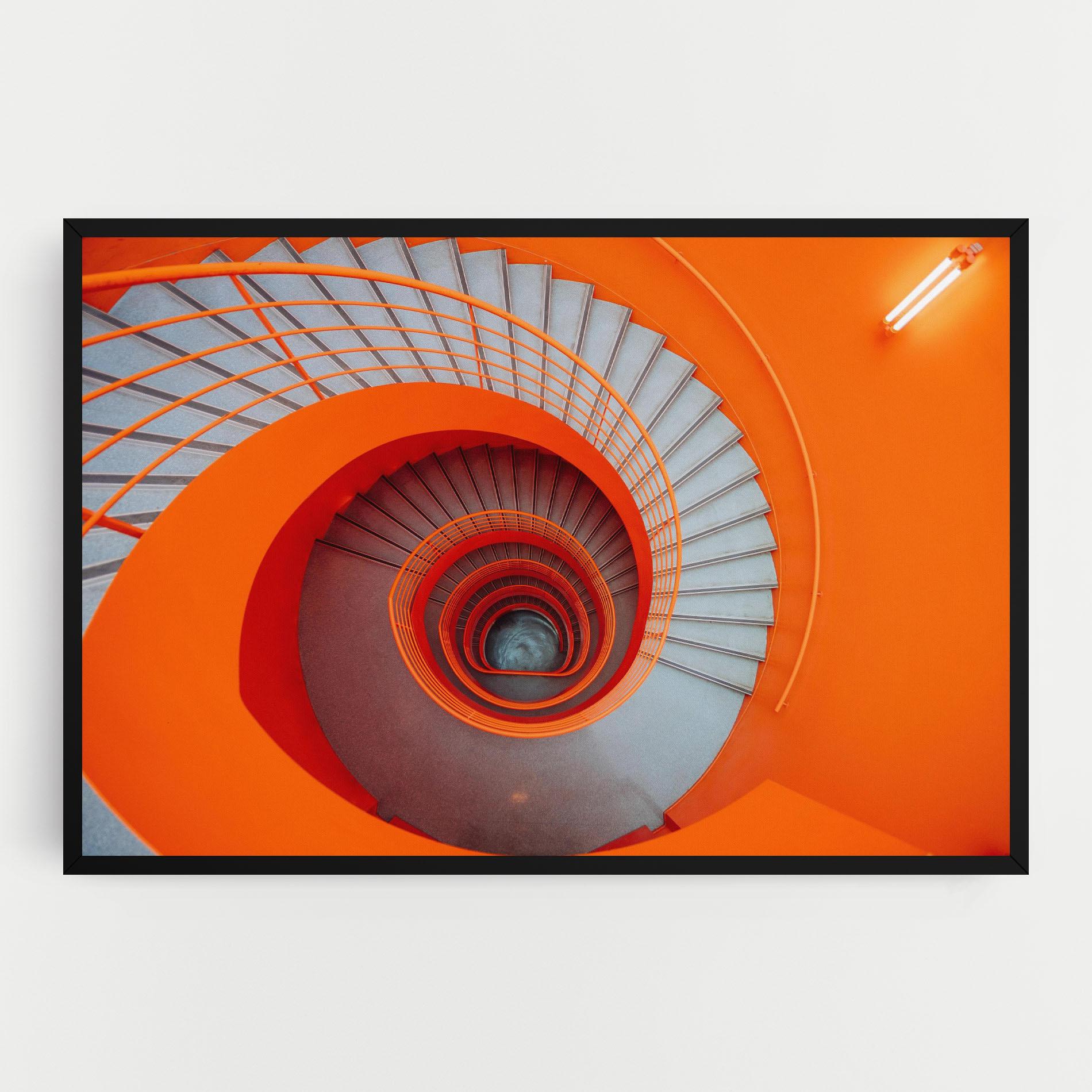 Leinwandbild Grey Orange Stairs mockup 0