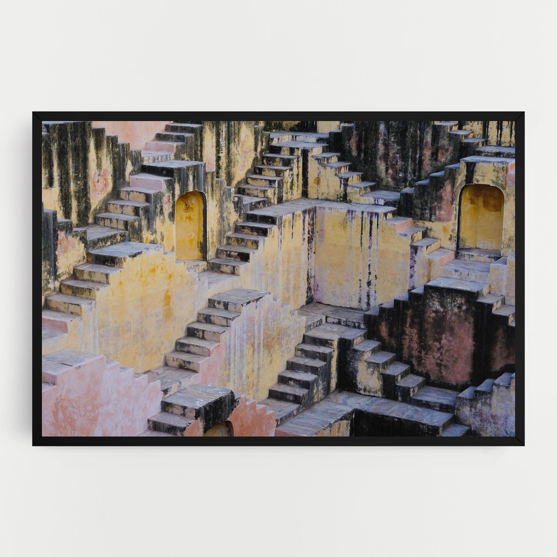 Leinwandbild Old Yellow Stairs mockup 0