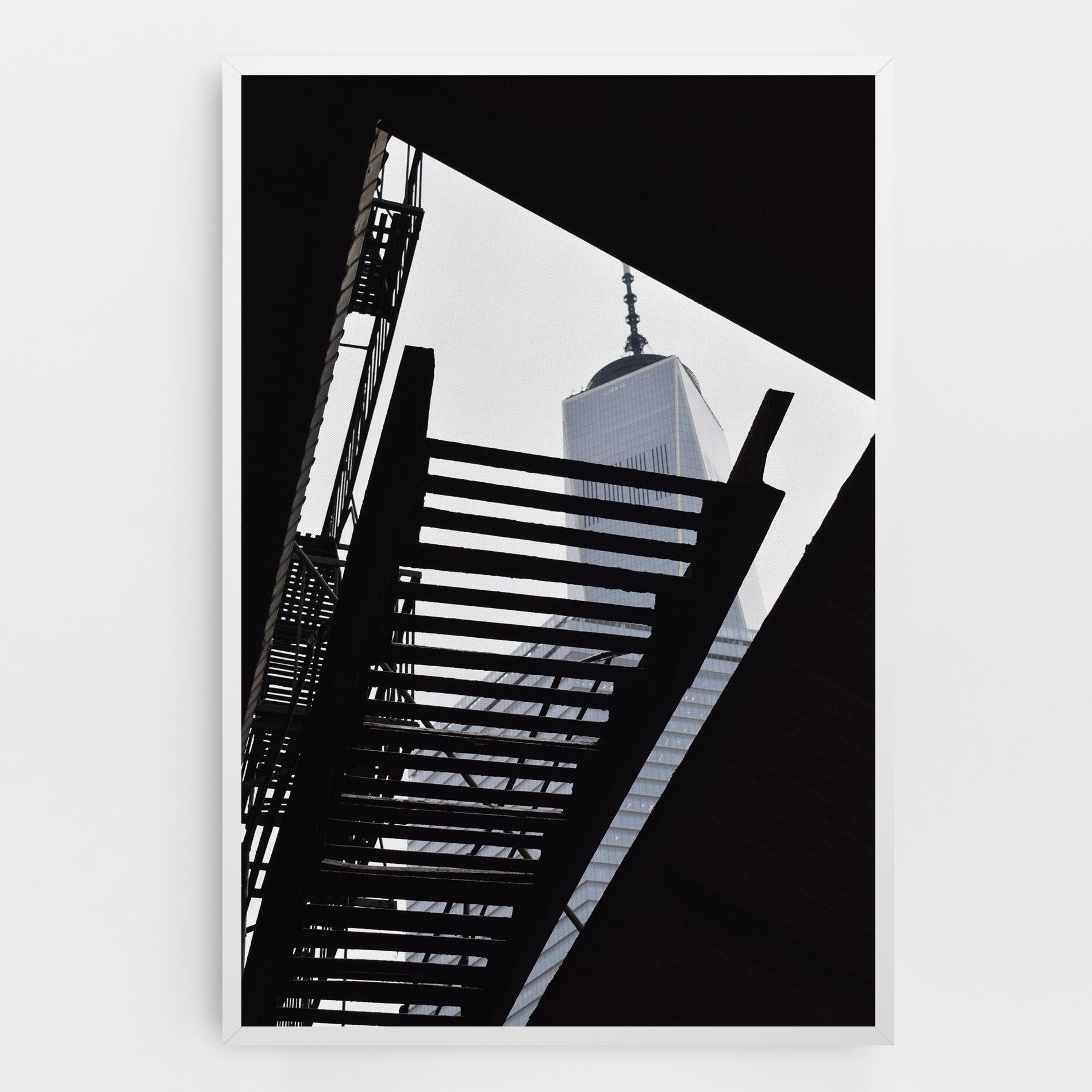 Leinwandbild Black Stairs Floating mockup 0