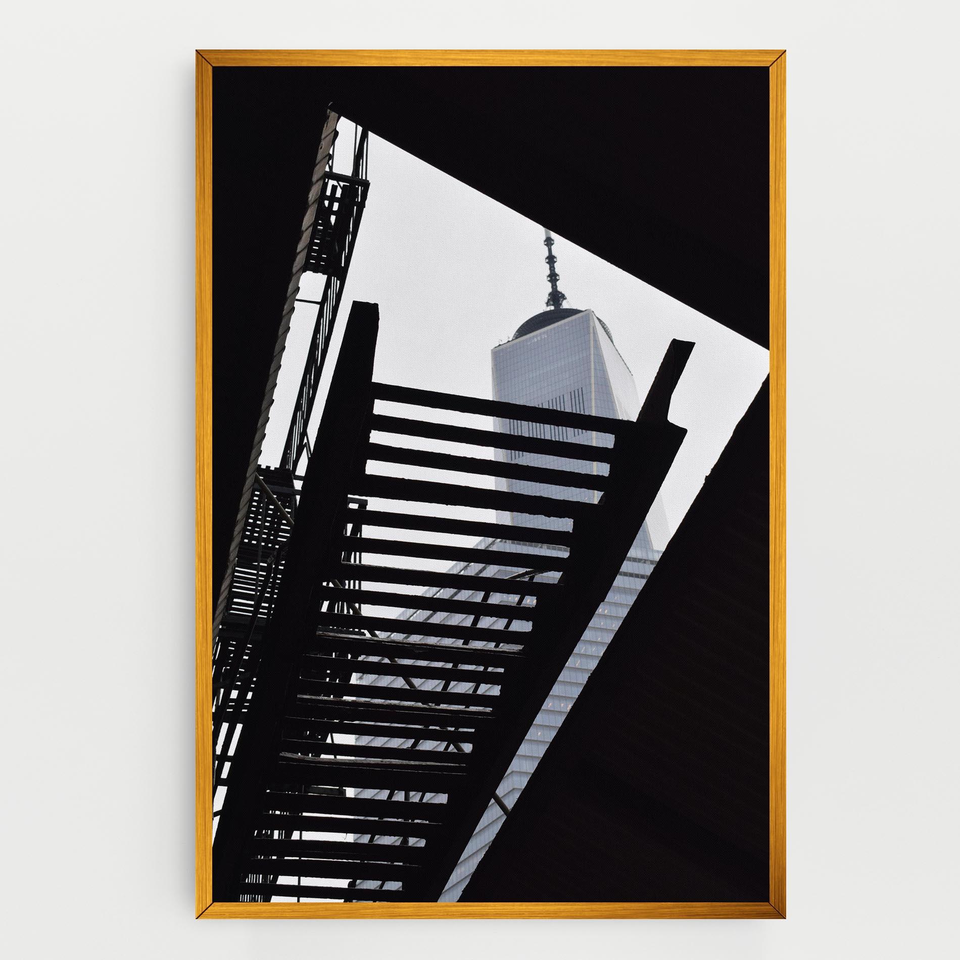 Leinwandbild Black Stairs Floating mockup 0