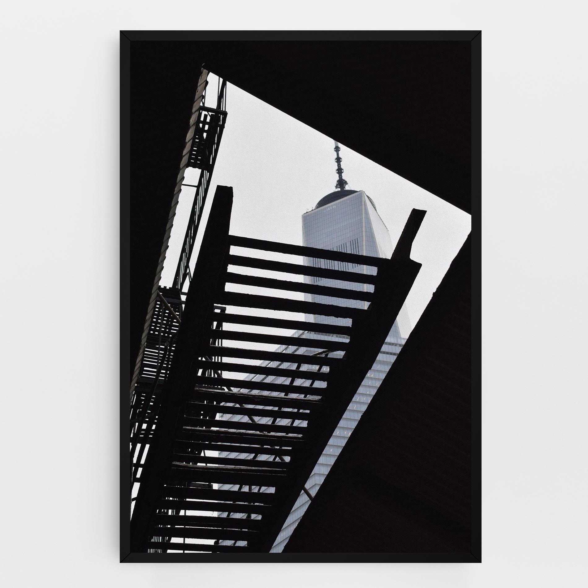 Leinwandbild Black Stairs Floating mockup 0