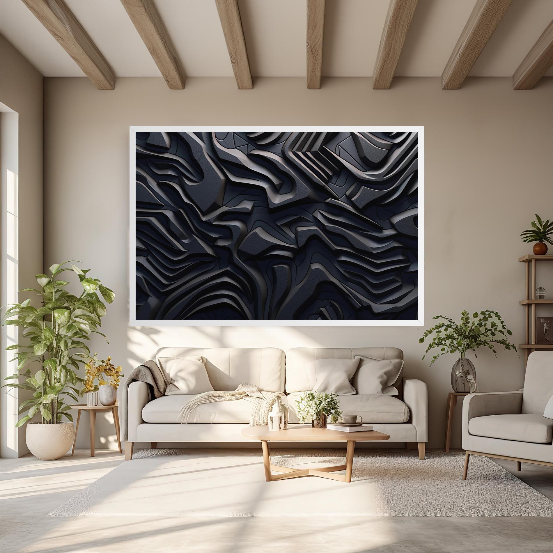 Black 3d Lines mockup 6