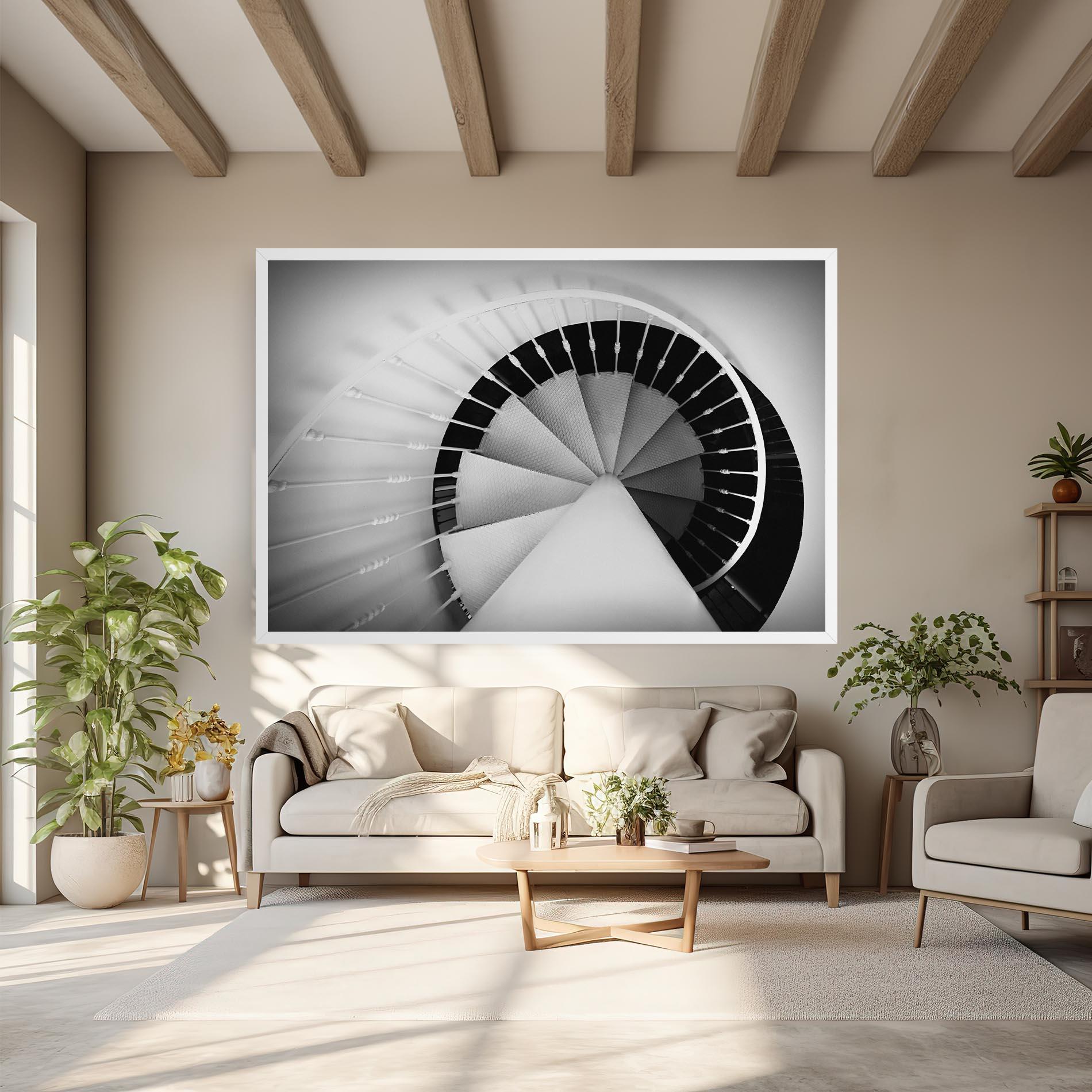 Leinwandbild Black Circle Stairs mockup 6