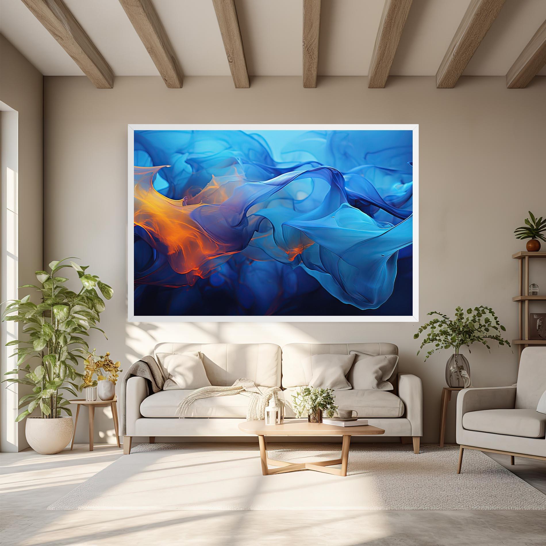 Leinwandbild Blue Orange Floating mockup 6