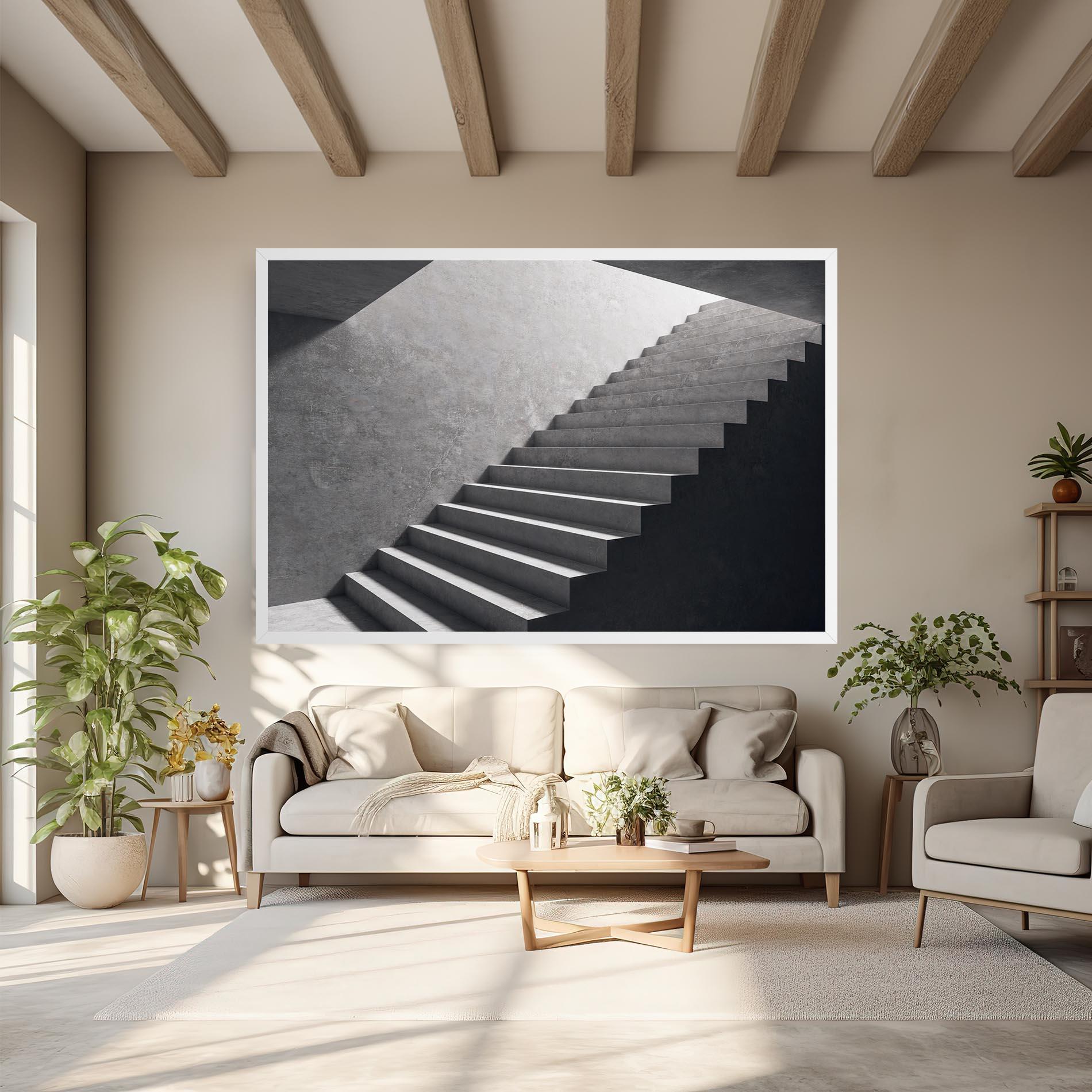Leinwandbild Concrete Stairs mockup 6