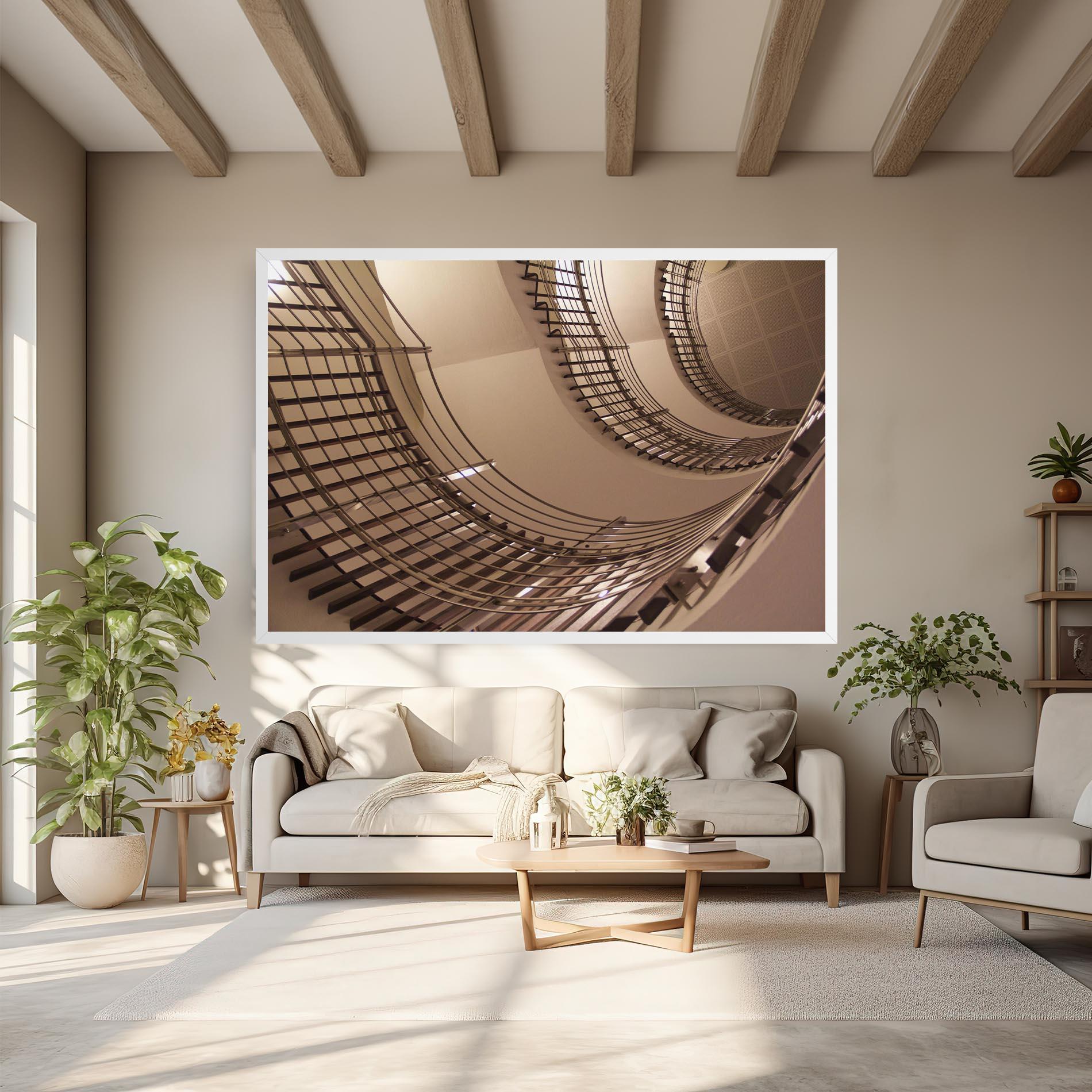 Leinwandbild Cream Stairs mockup 6