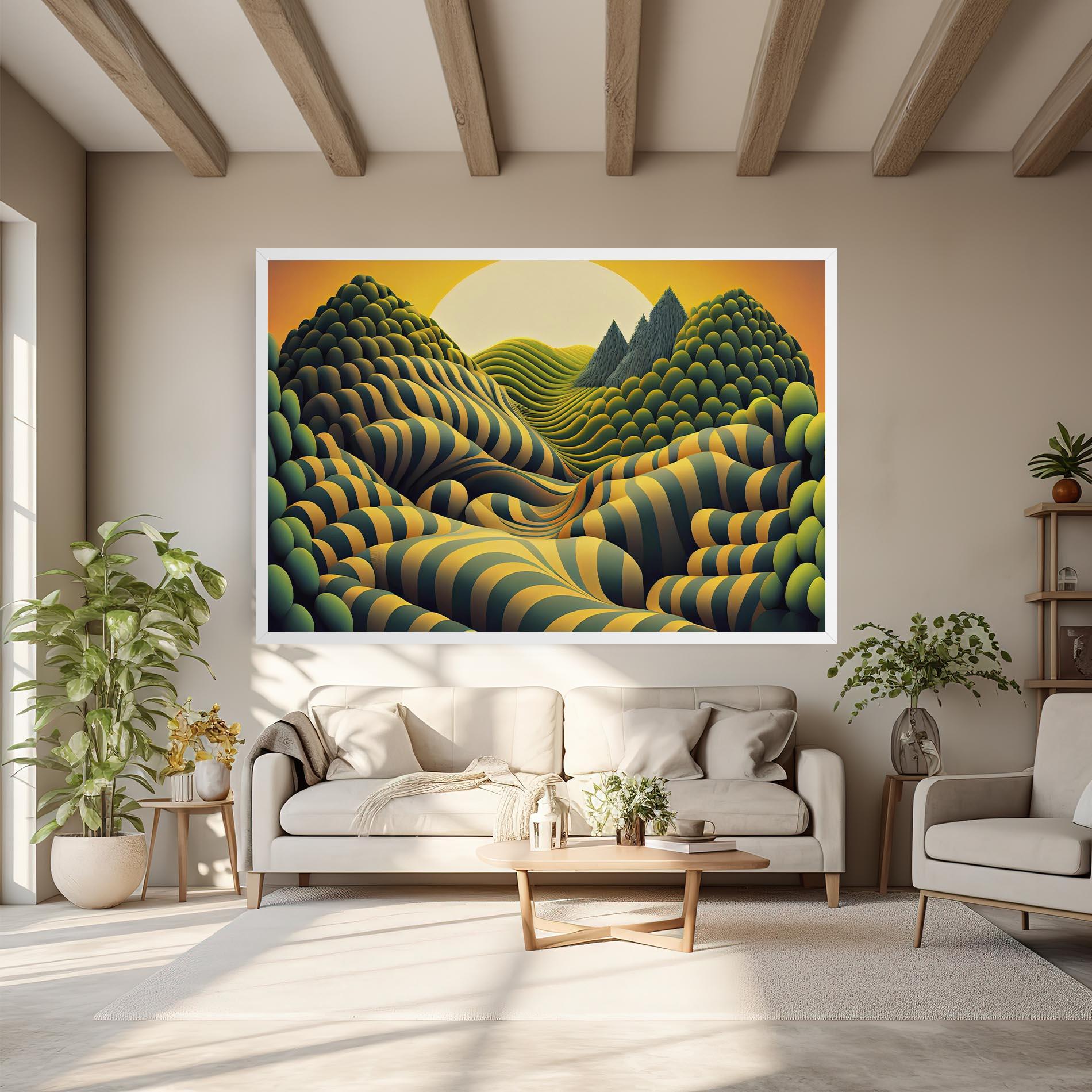 Leinwandbild Green Yellow View mockup 6