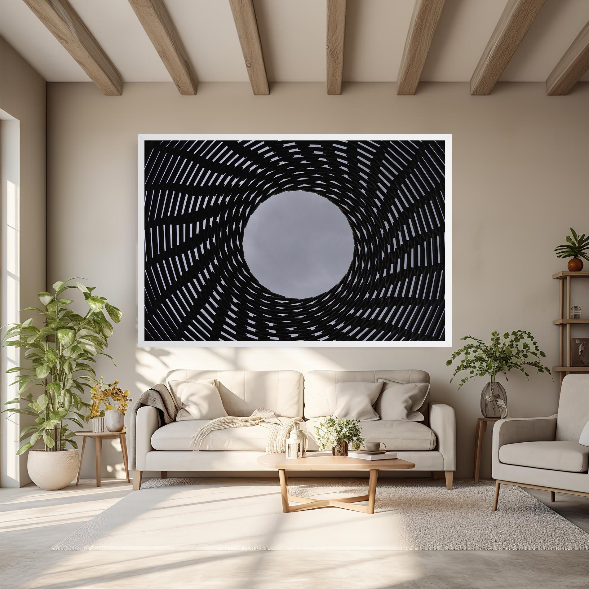 Leinwandbild Grey Circle Lines mockup 6