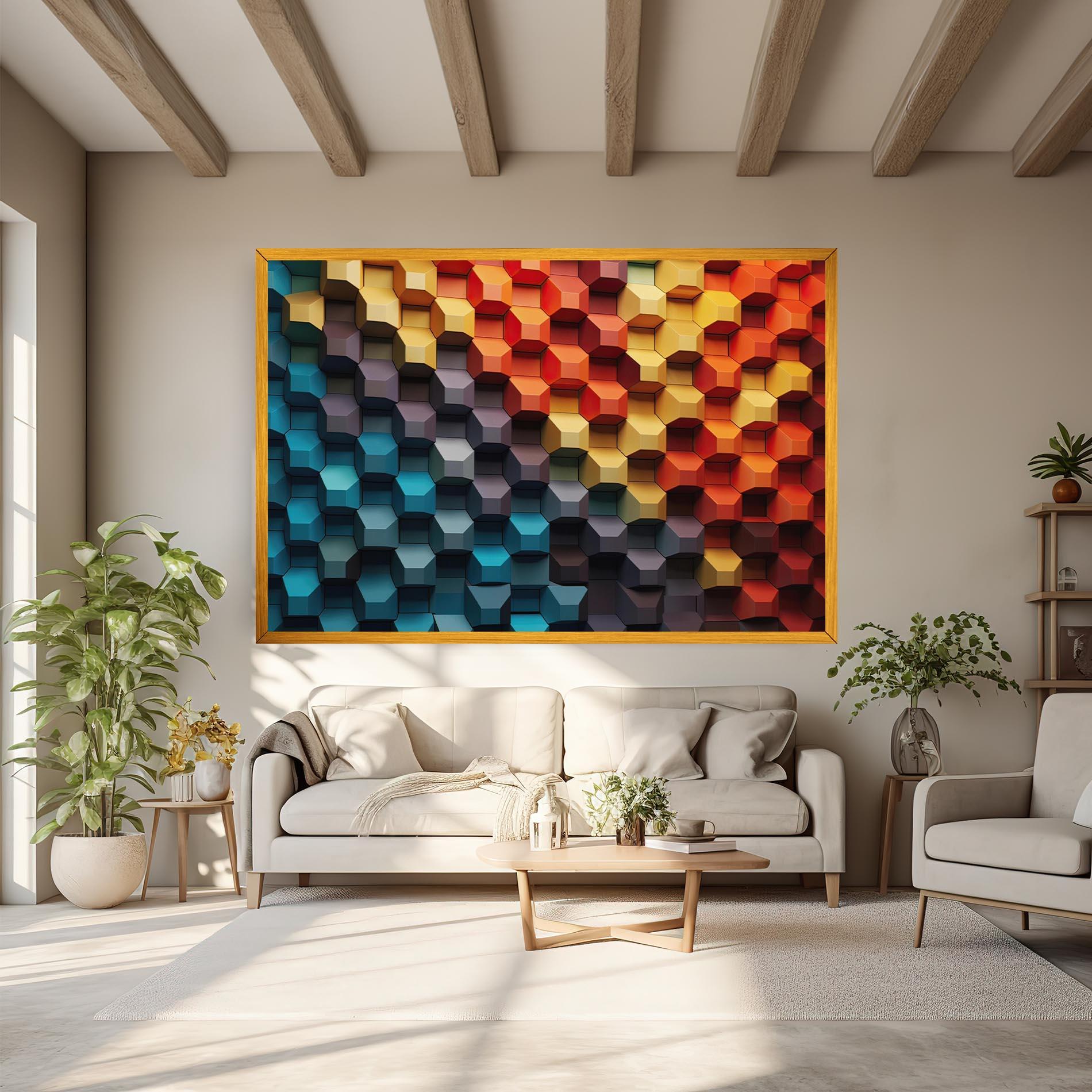 Leinwandbild 3d Sqare Mix mockup 6