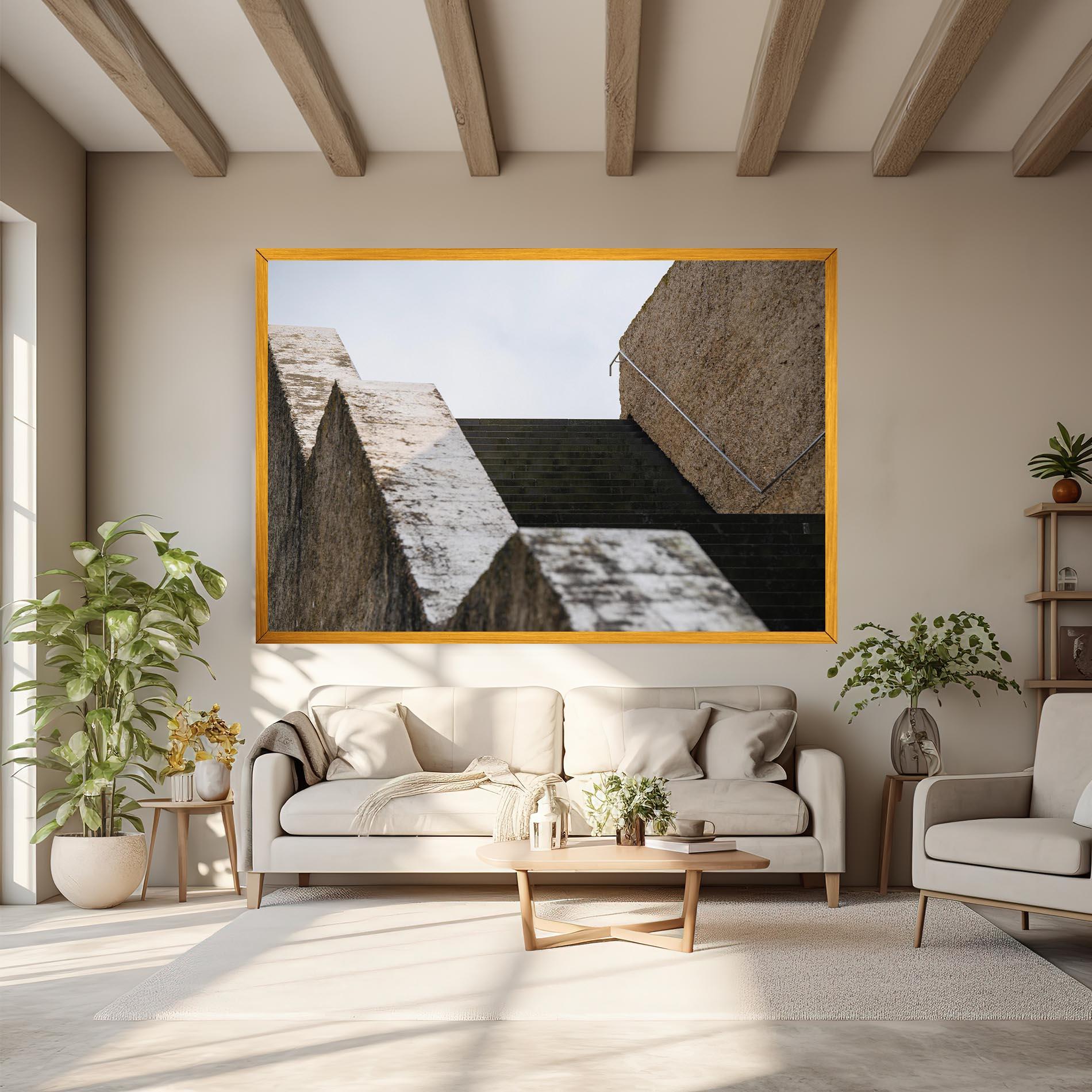Leinwandbild Black Stairs mockup 6