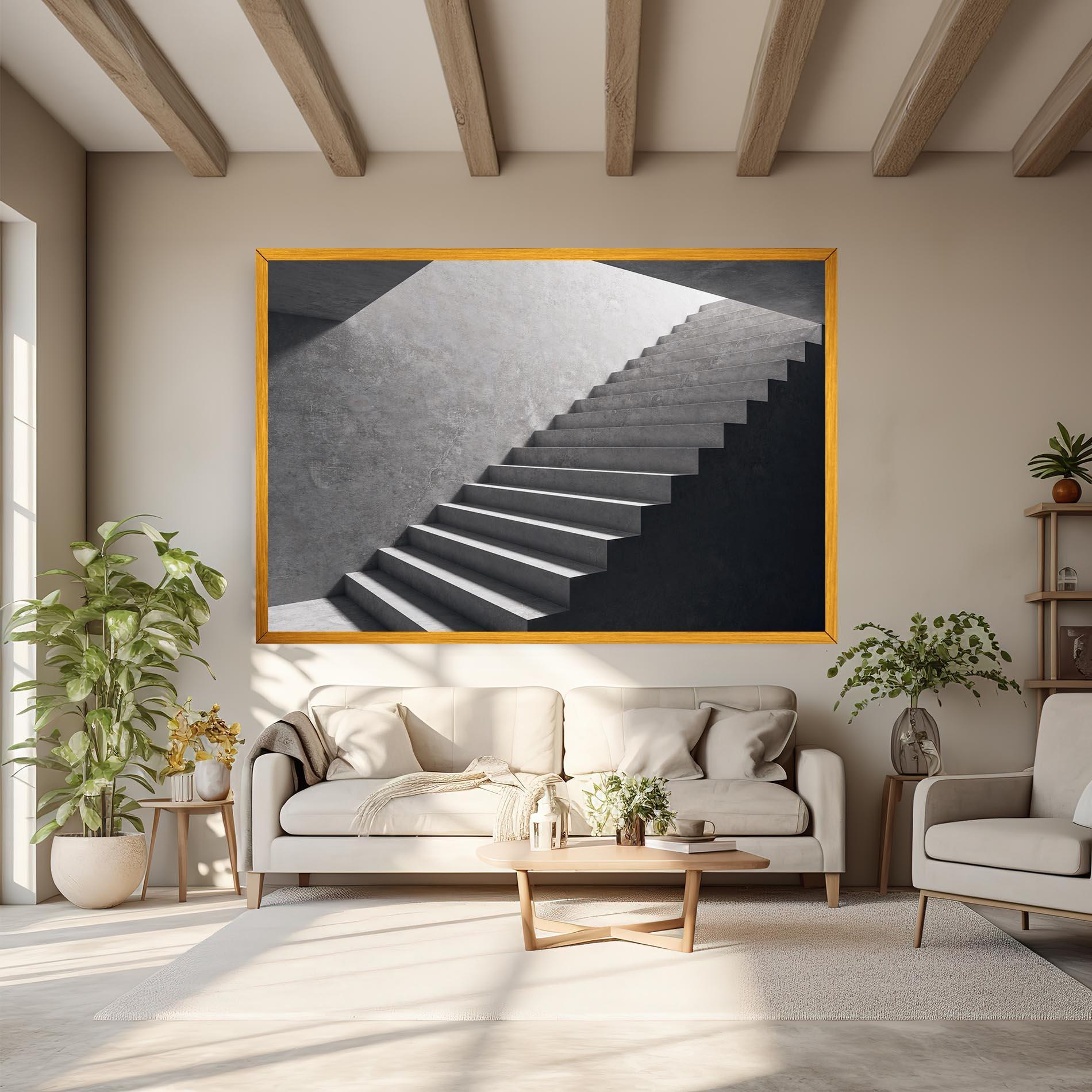 Leinwandbild Concrete Stairs mockup 6