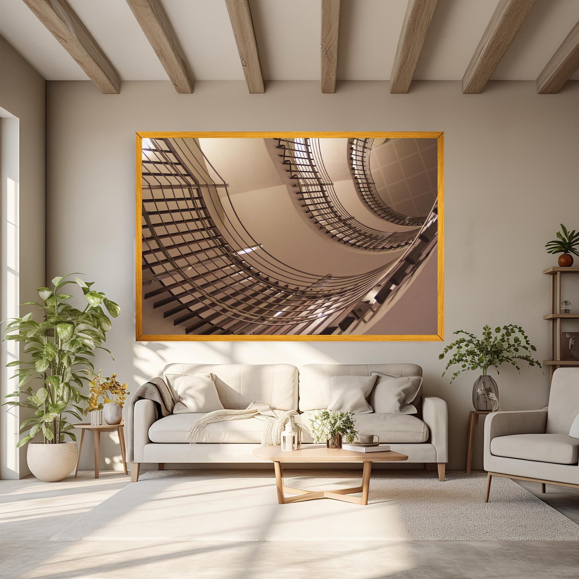 Leinwandbild Cream Stairs mockup 6