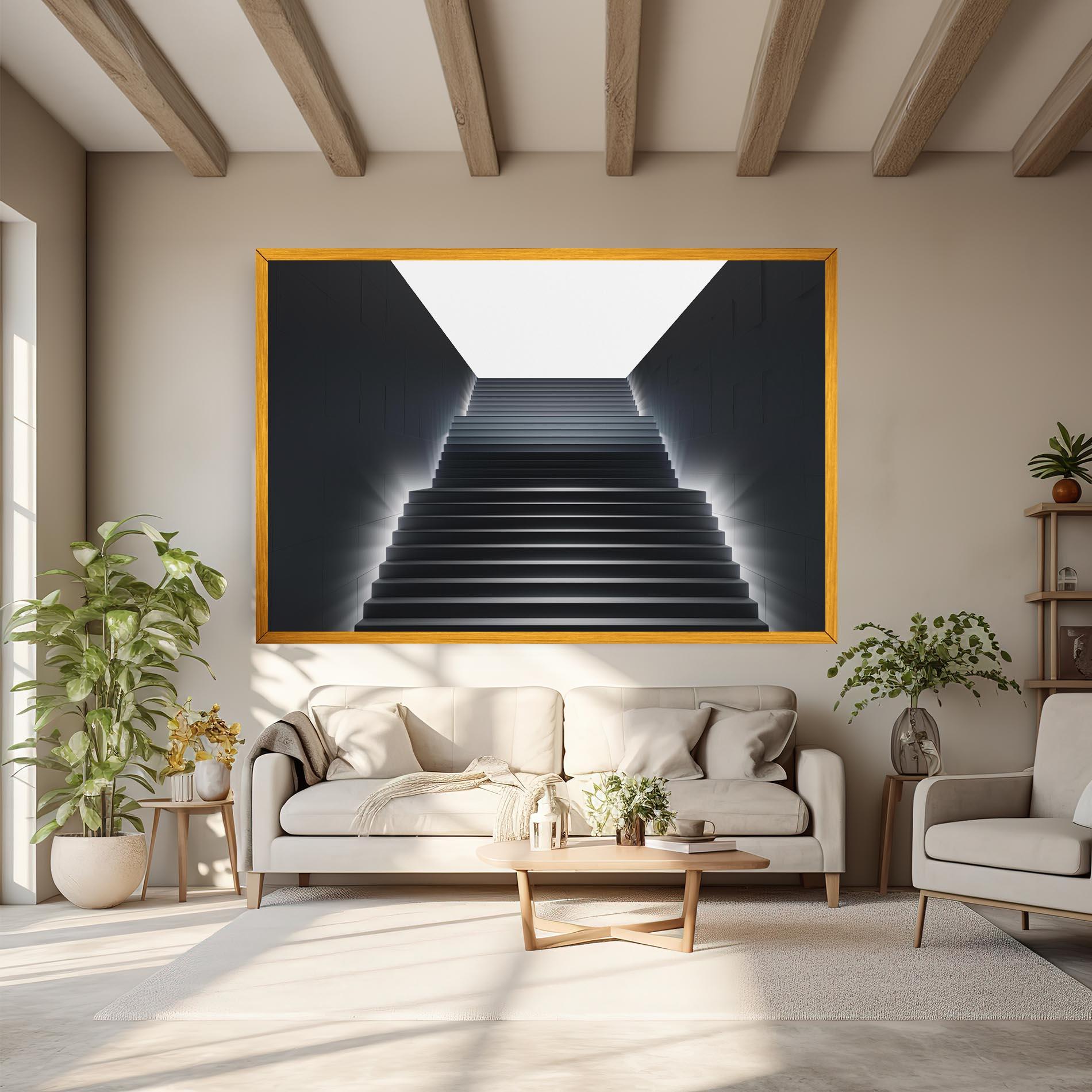 Leinwandbild Dark Stairs mockup 6