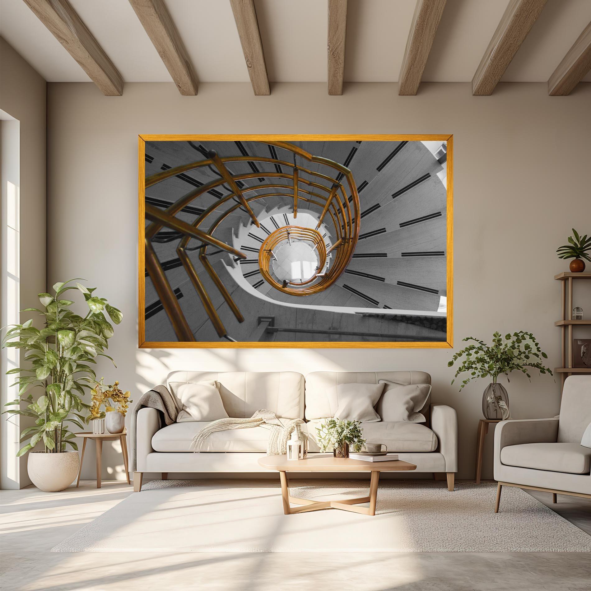 Leinwandbild Gold Bar Stairs mockup 6
