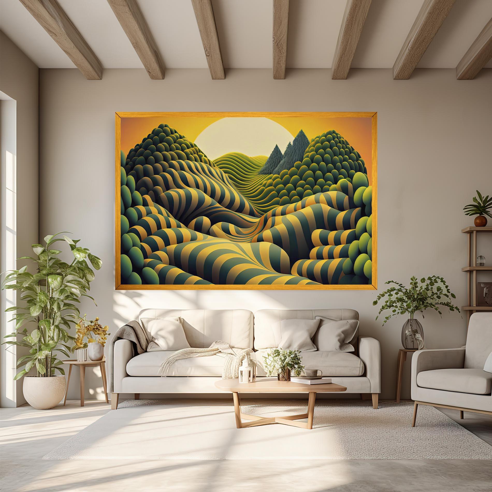 Leinwandbild Green Yellow View mockup 6