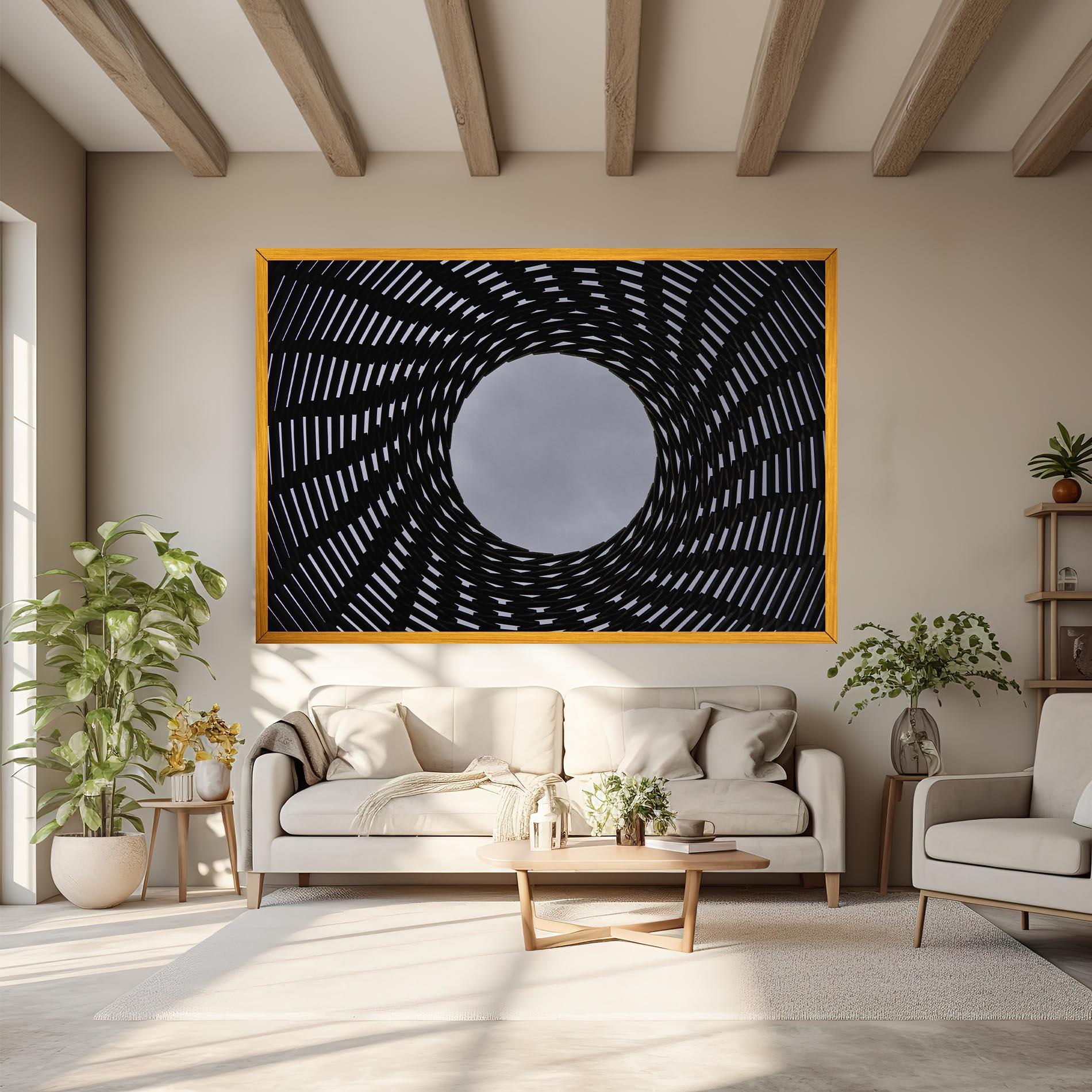 Leinwandbild Grey Circle Lines mockup 6