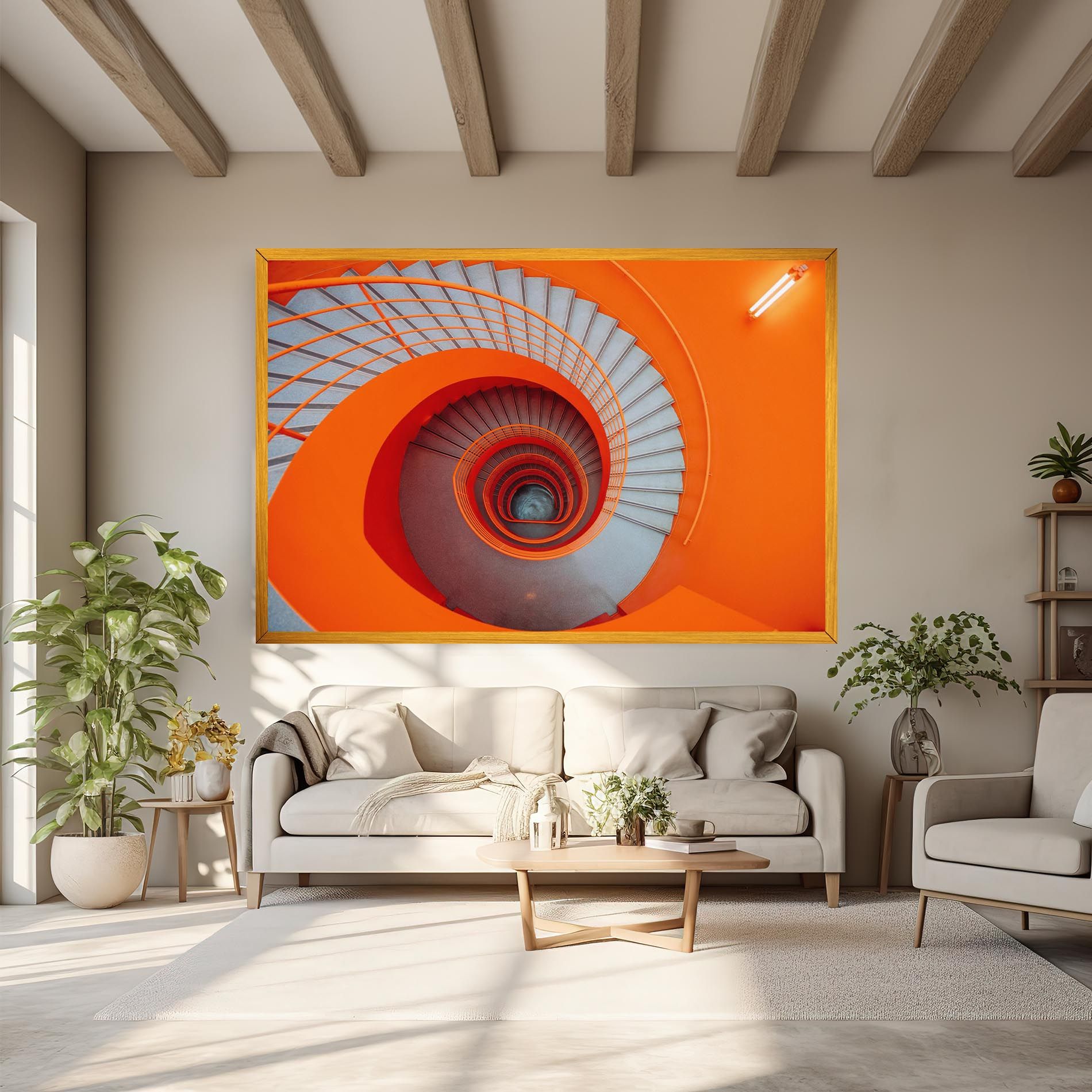 Grey Orange Stairs mockup 6