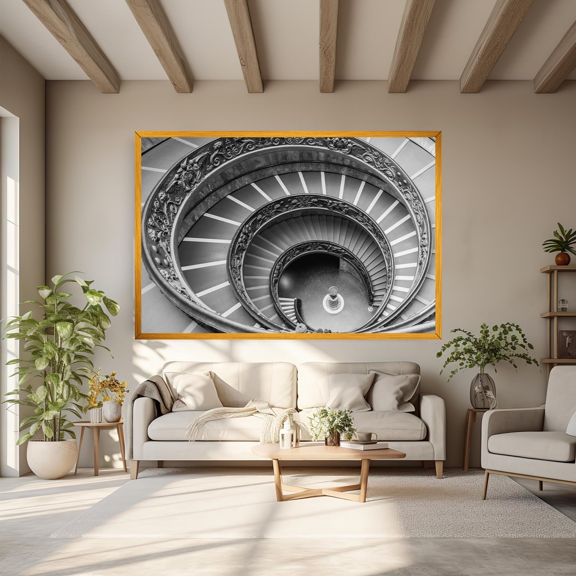 Leinwandbild Grey Spiral mockup 6