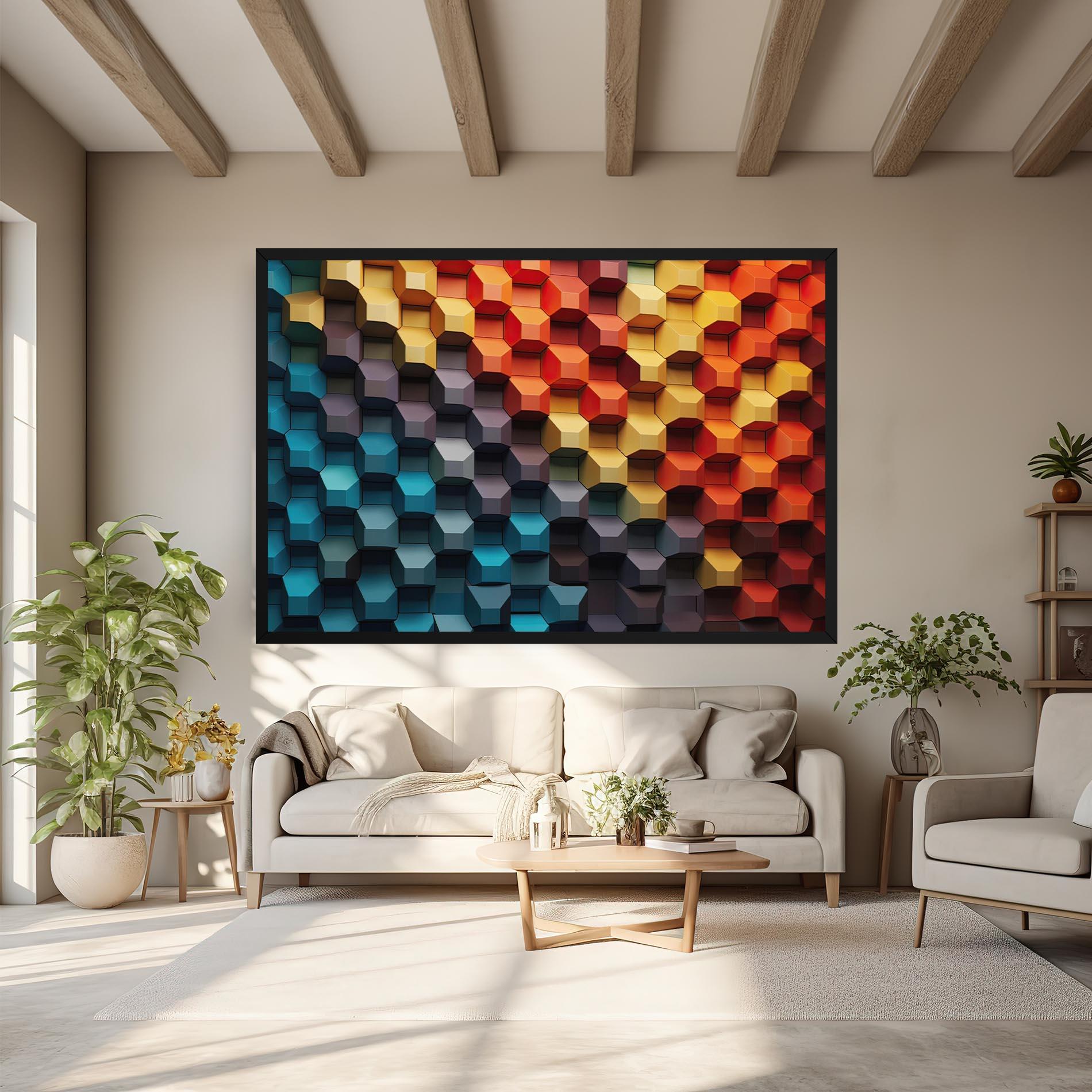 Leinwandbild 3d Sqare Mix mockup 6