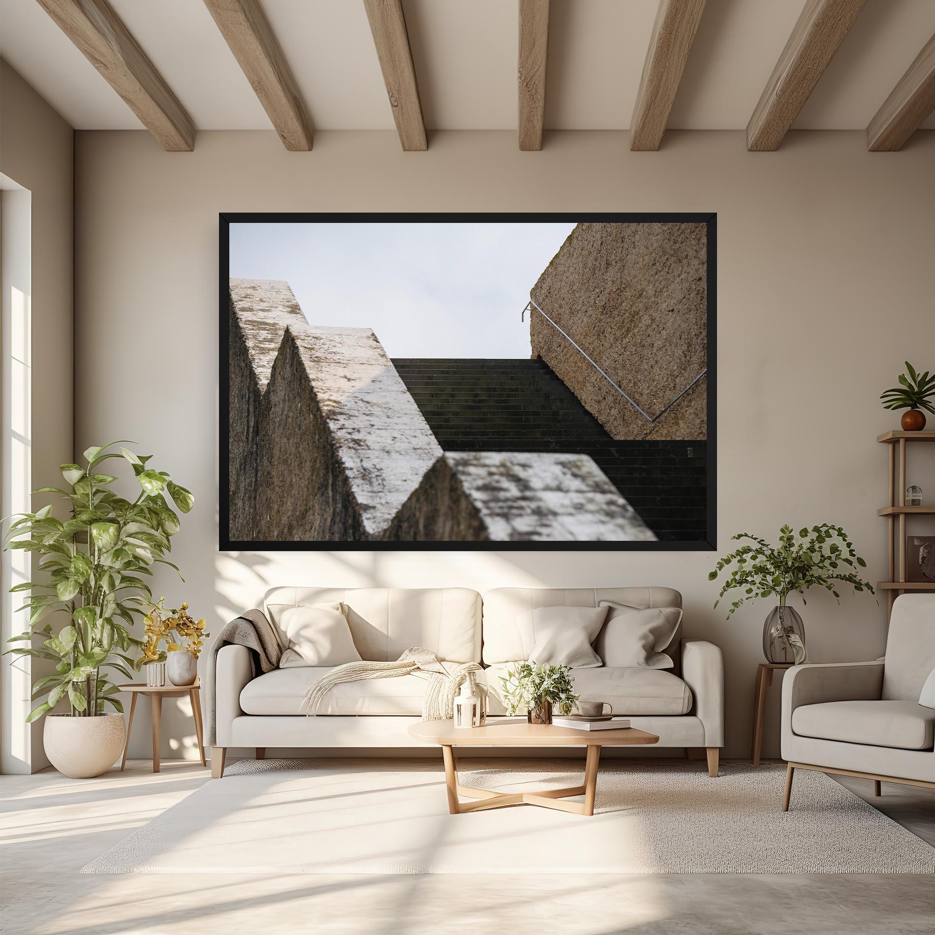 Leinwandbild Black Stairs mockup 6