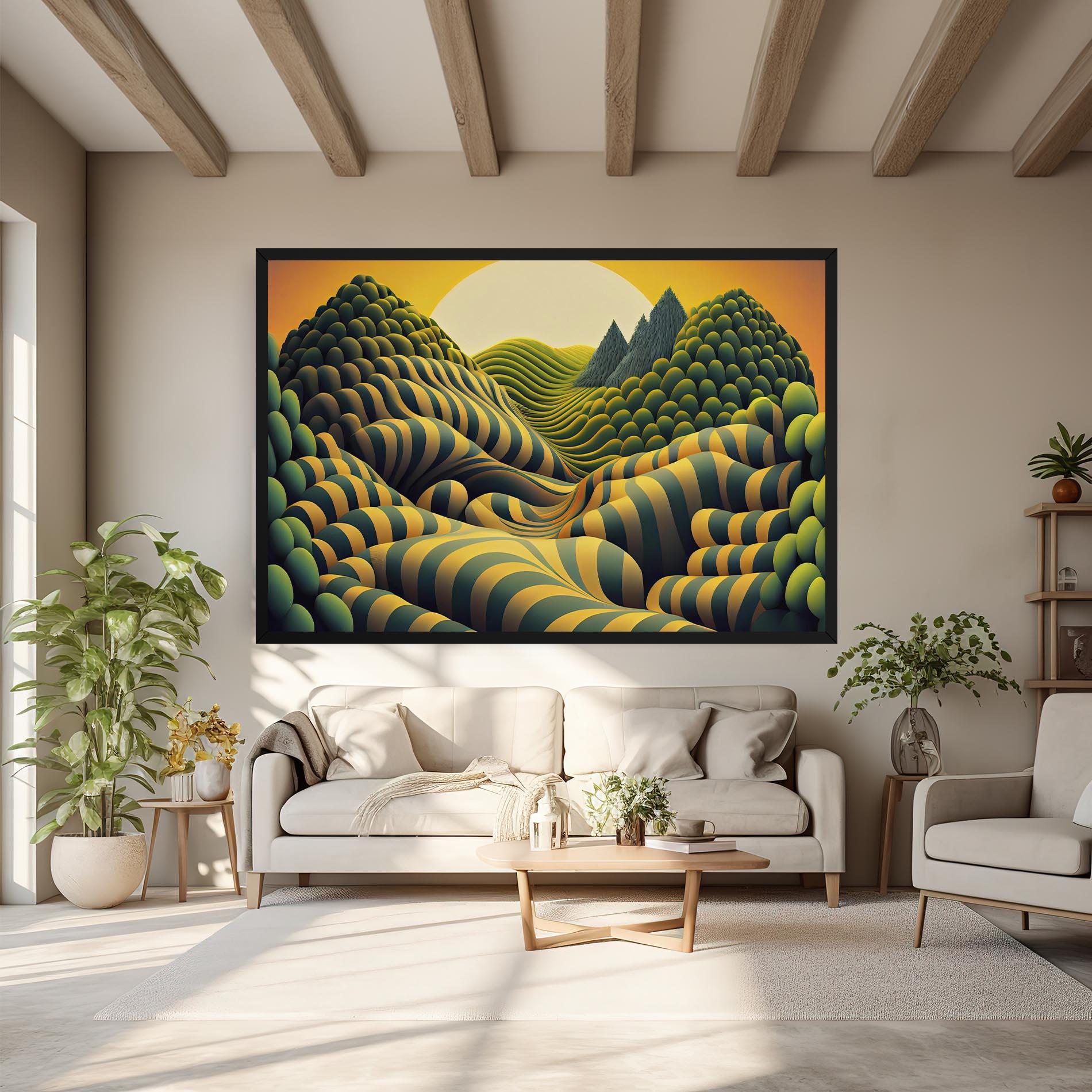 Leinwandbild Green Yellow View mockup 6