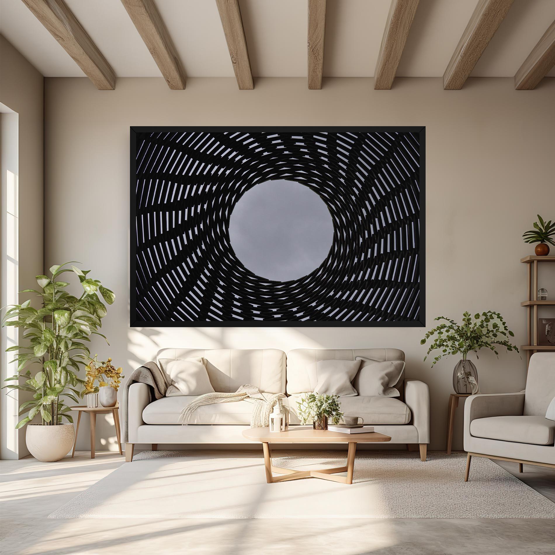 Leinwandbild Grey Circle Lines mockup 6