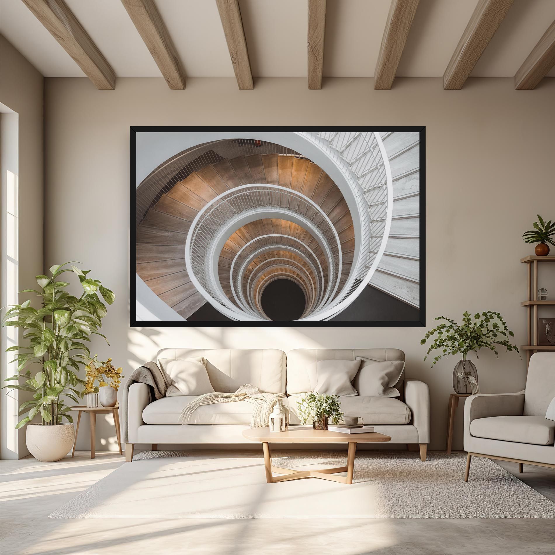 White Spiral Stairs mockup 6