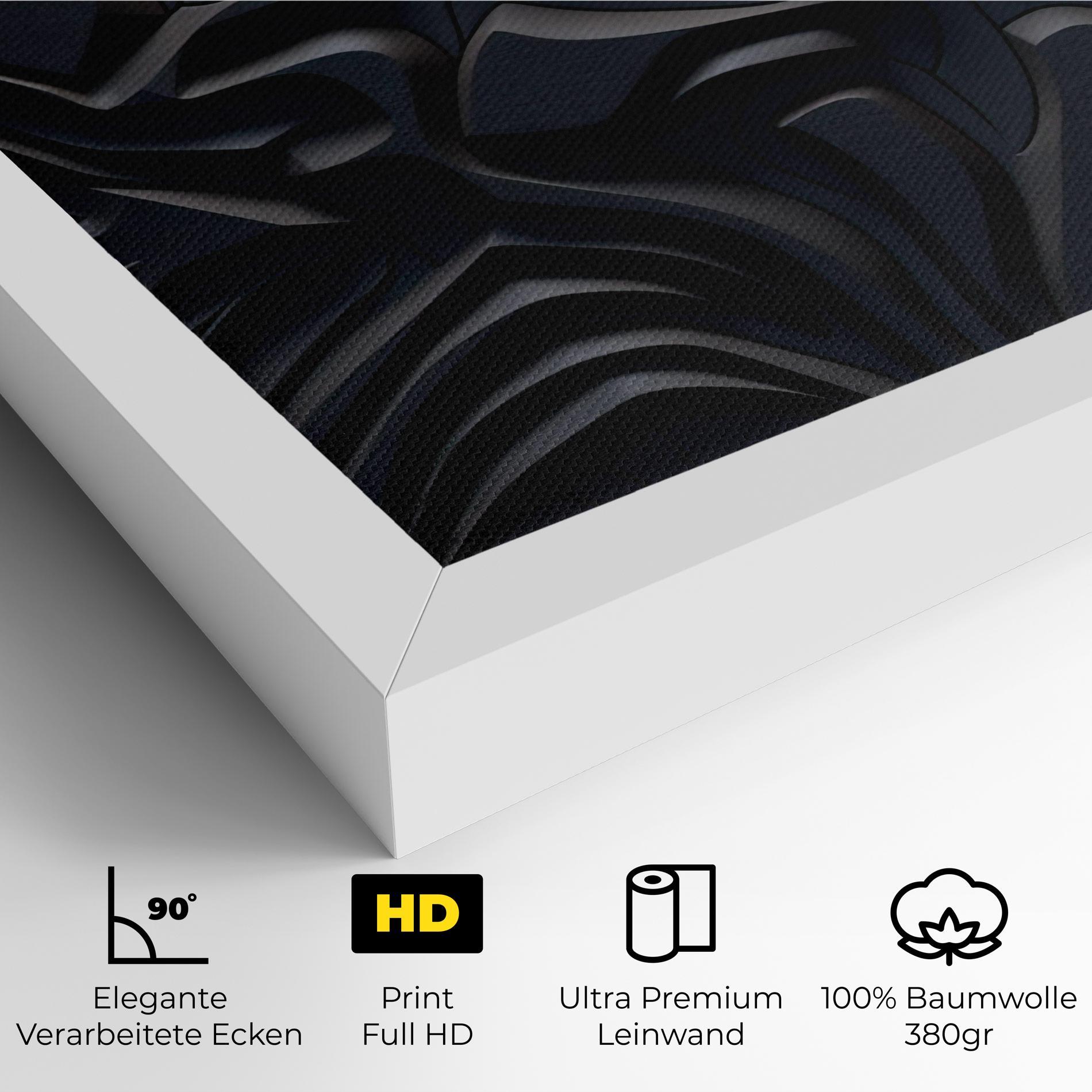Leinwandbild Black 3d Lines mockup 4