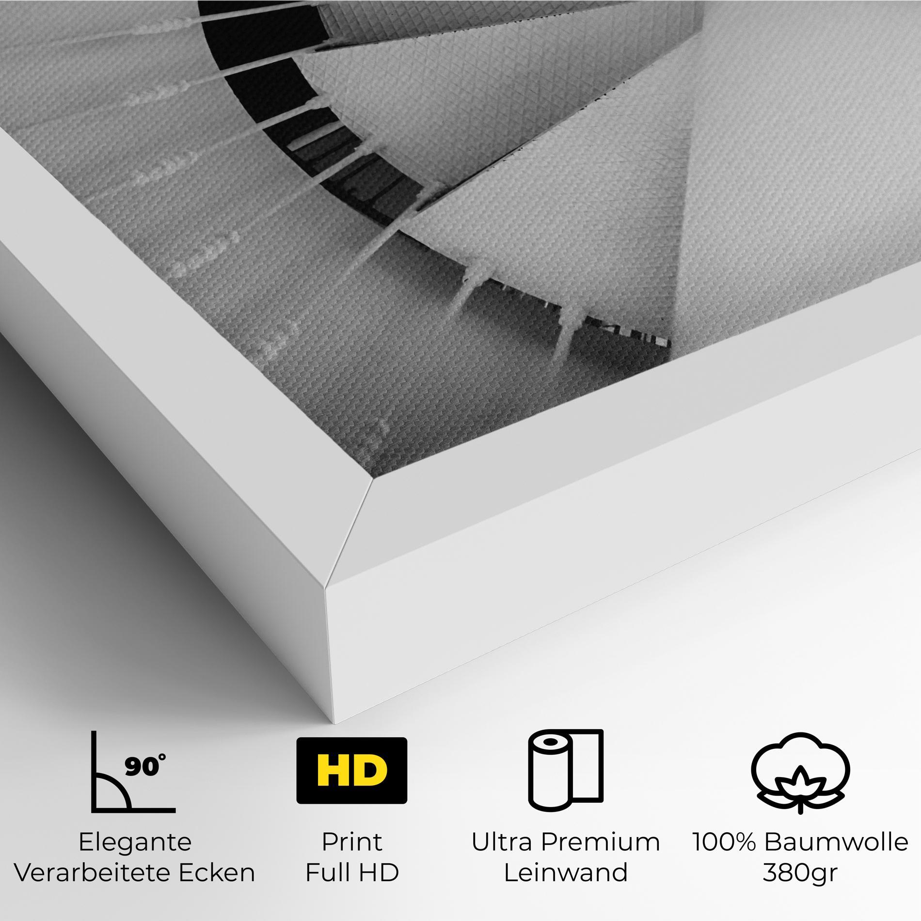 Leinwandbild Black Circle Stairs mockup 4