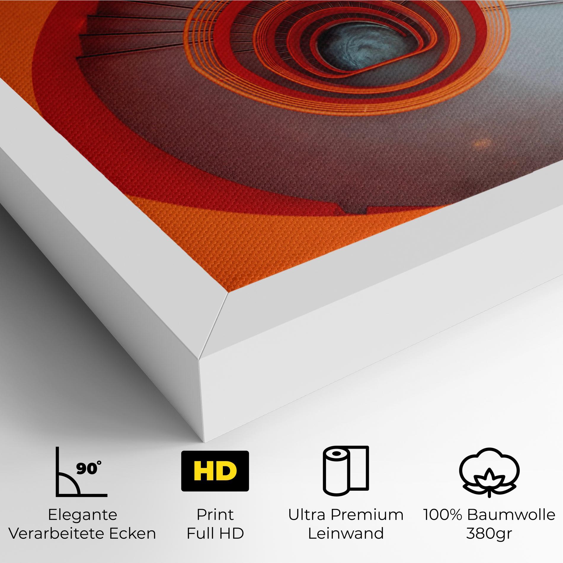 Leinwandbild Grey Orange Stairs mockup 4