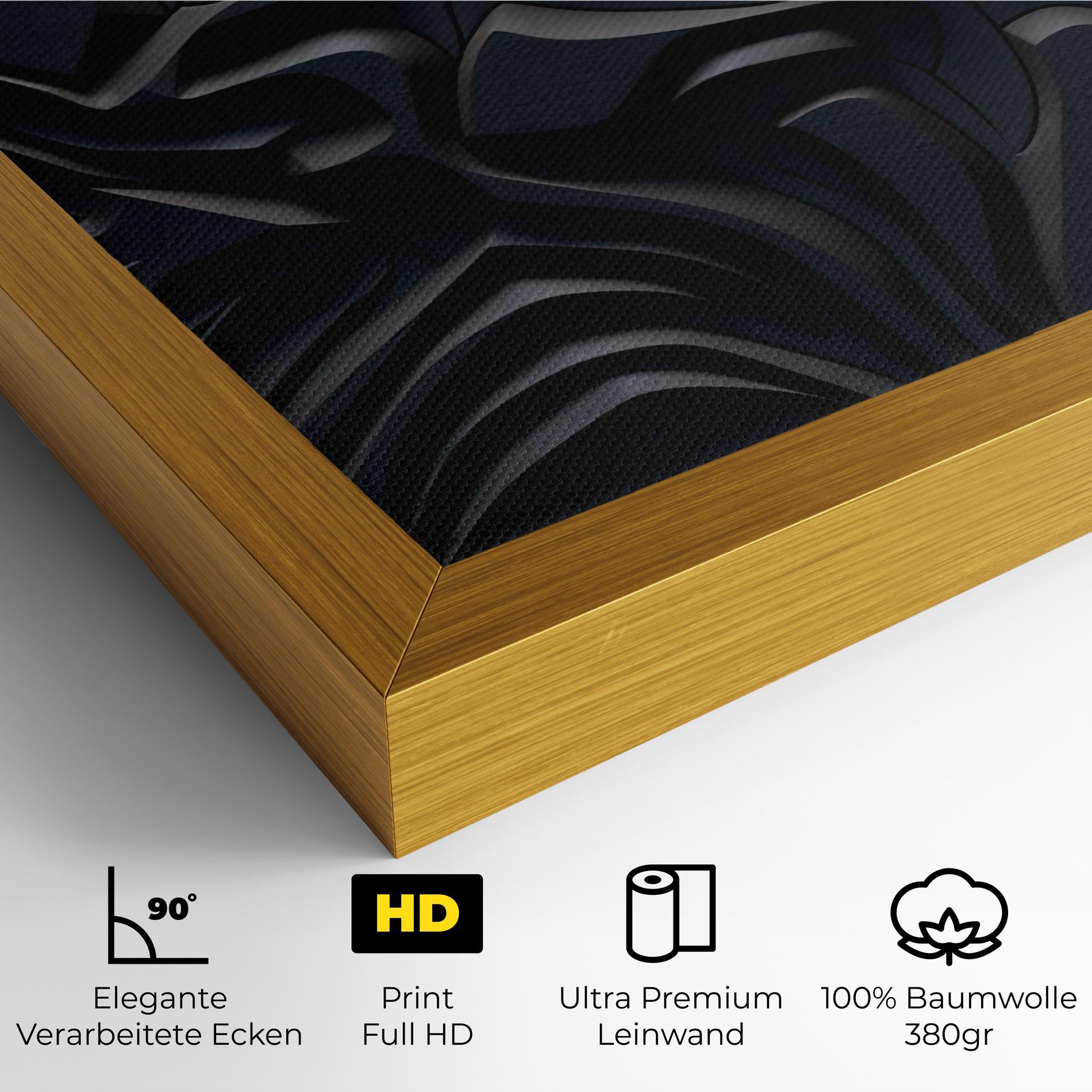 Leinwandbild Black 3d Lines mockup 4