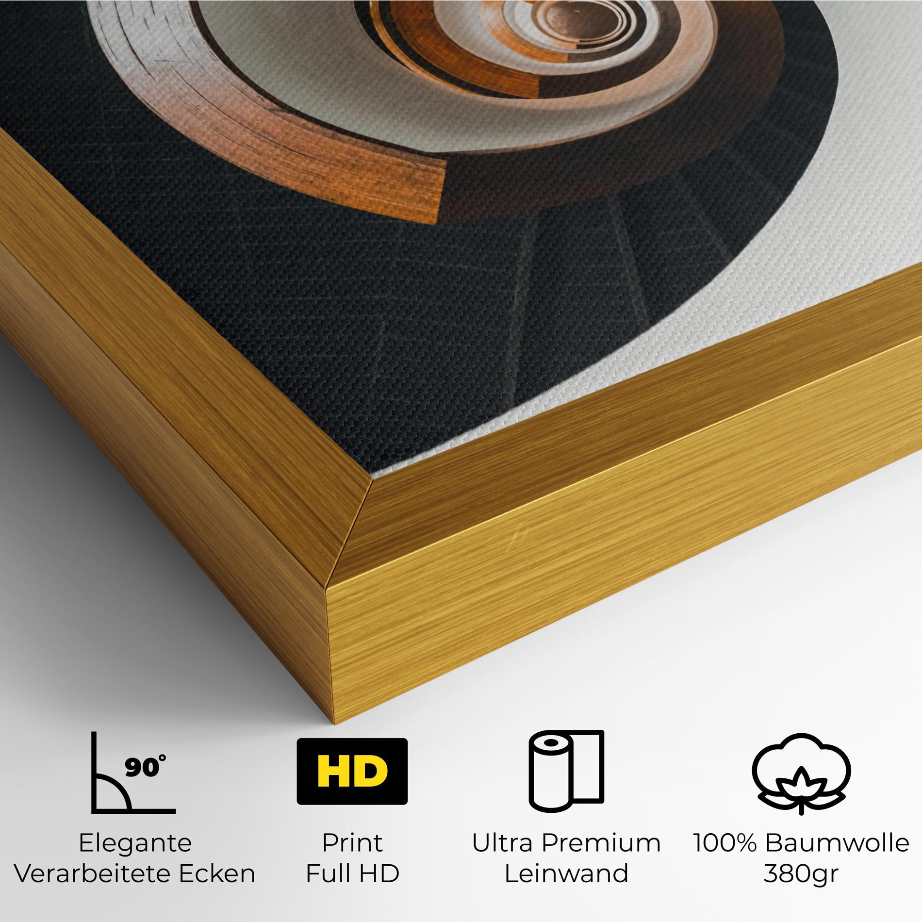 Leinwandbild Black Spiral Stairs mockup 4