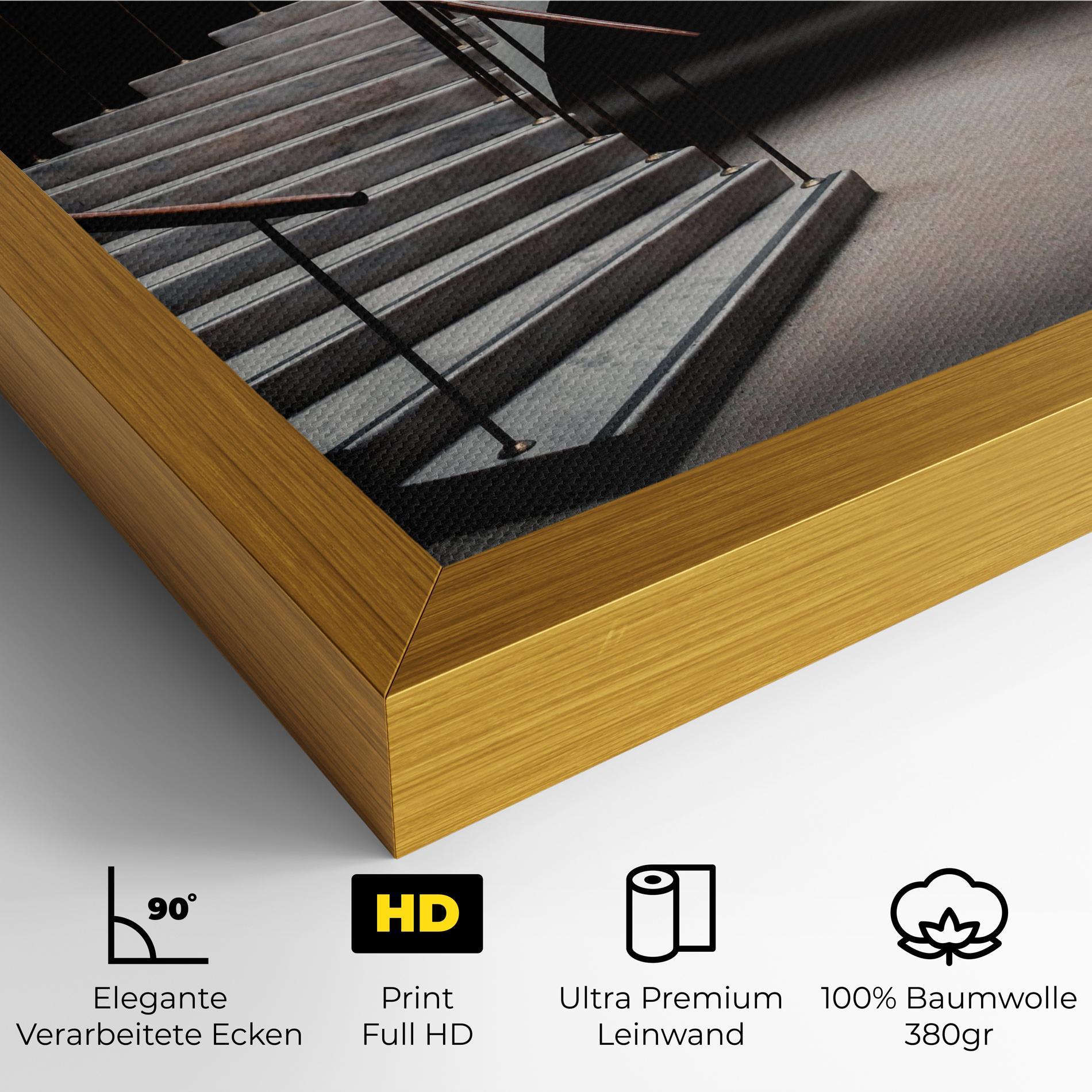 Leinwandbild Dark Room Stairs mockup 4