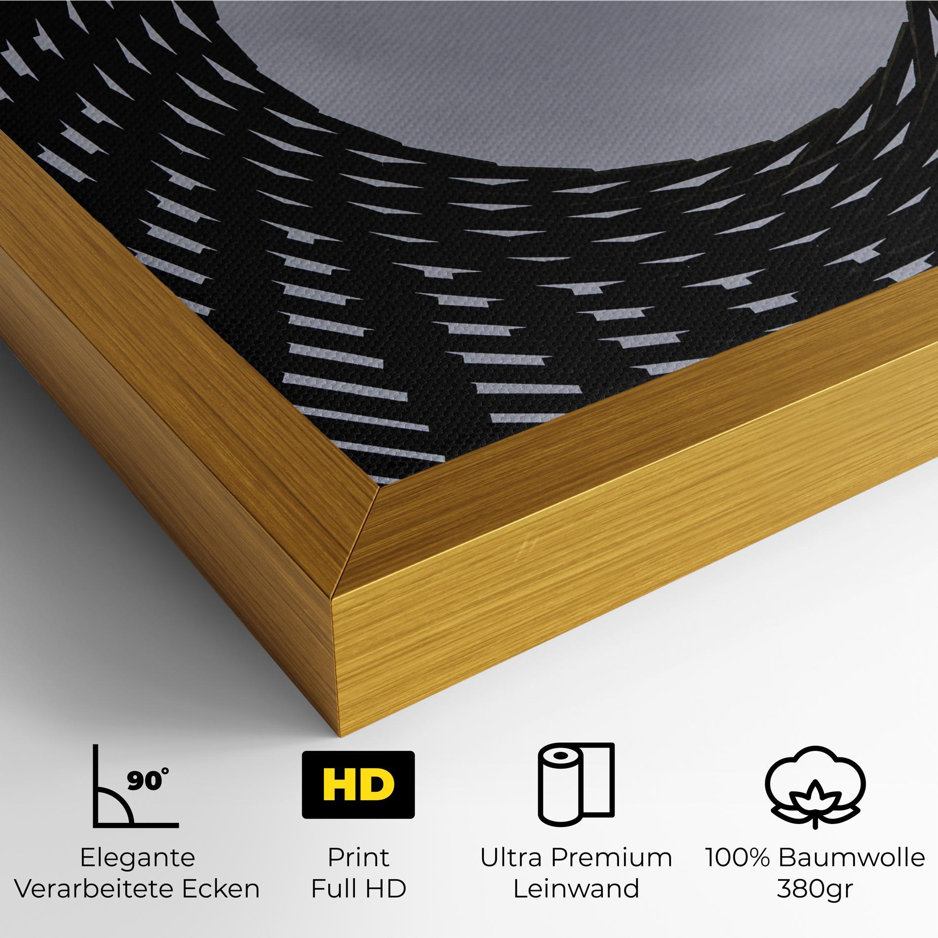 Leinwandbild Grey Circle Lines mockup 4