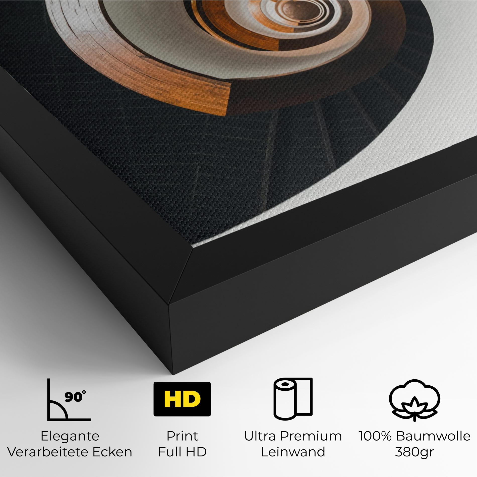 Leinwandbild Black Spiral Stairs mockup 4