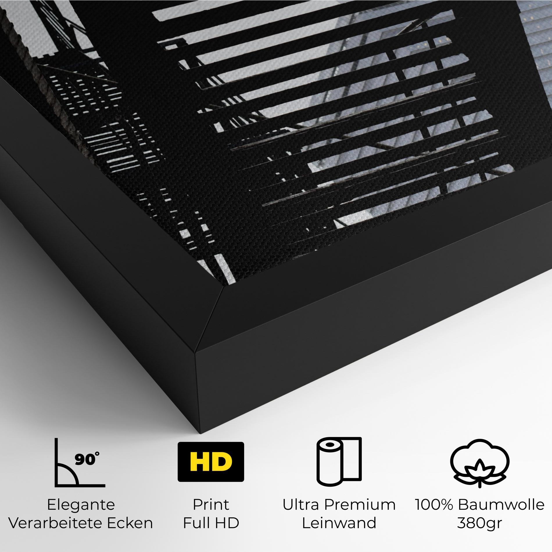 Leinwandbild Black Stairs Floating mockup 4